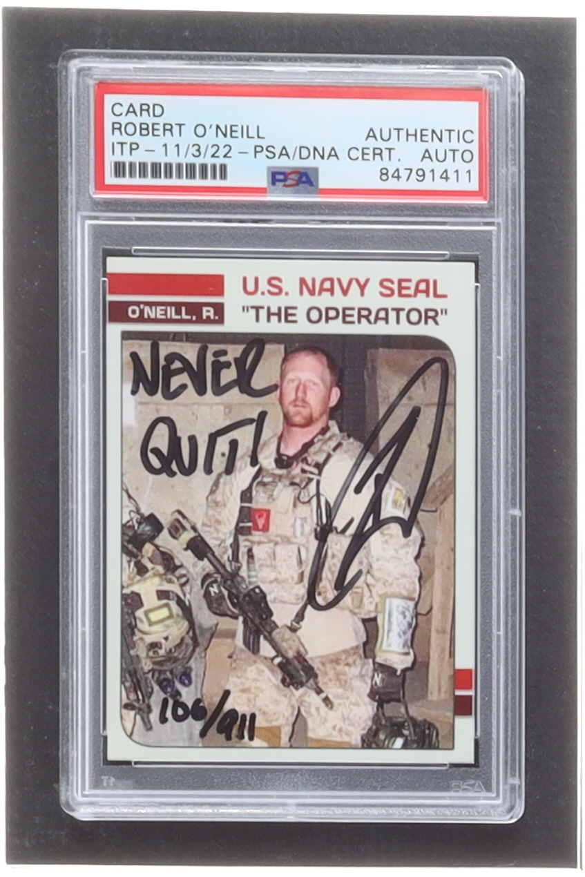 Robert J. O'Neill Signed LE Trading Card Inscribed "Never Quit!" (PSA) at PristineAuction.com Robert J. O'Neill Signed LE Trading Card Inscribed "Never Quit!" (PSA) at PristineAuction.com