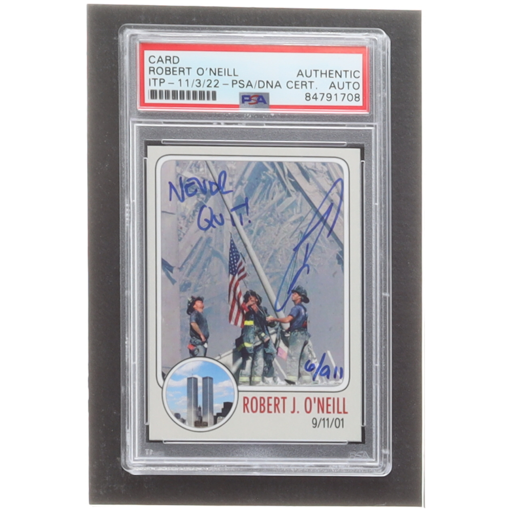 Robert J. O'Neill Signed LE Trading Card Inscribed "Never Quit!" (PSA) Pristine Auction