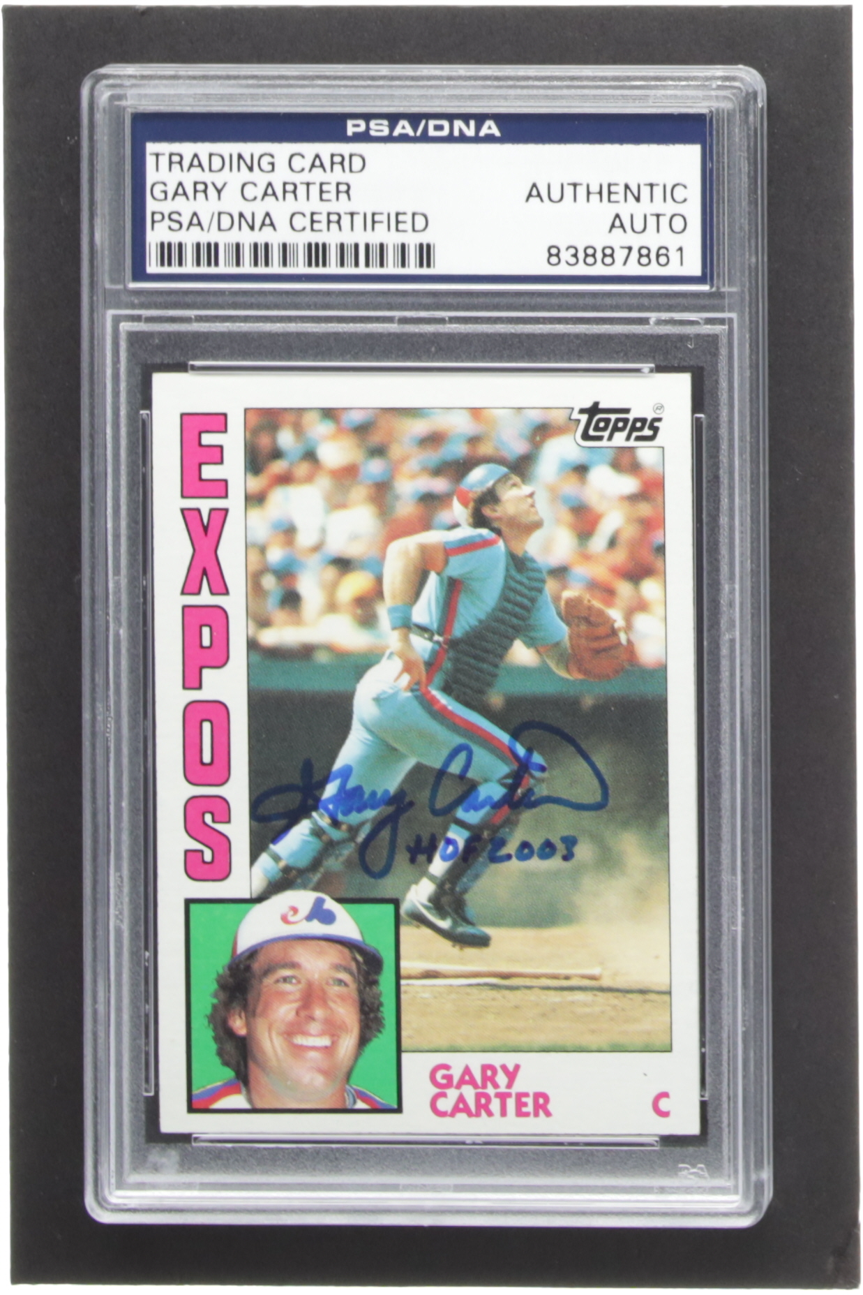 Gary Carter Signed 1984 Topps #450 Inscribed "HOF 2003" (PSA) at PristineAuction.com Gary Carter Signed 1984 Topps #450 Inscribed "HOF 2003" (PSA) at PristineAuction.com