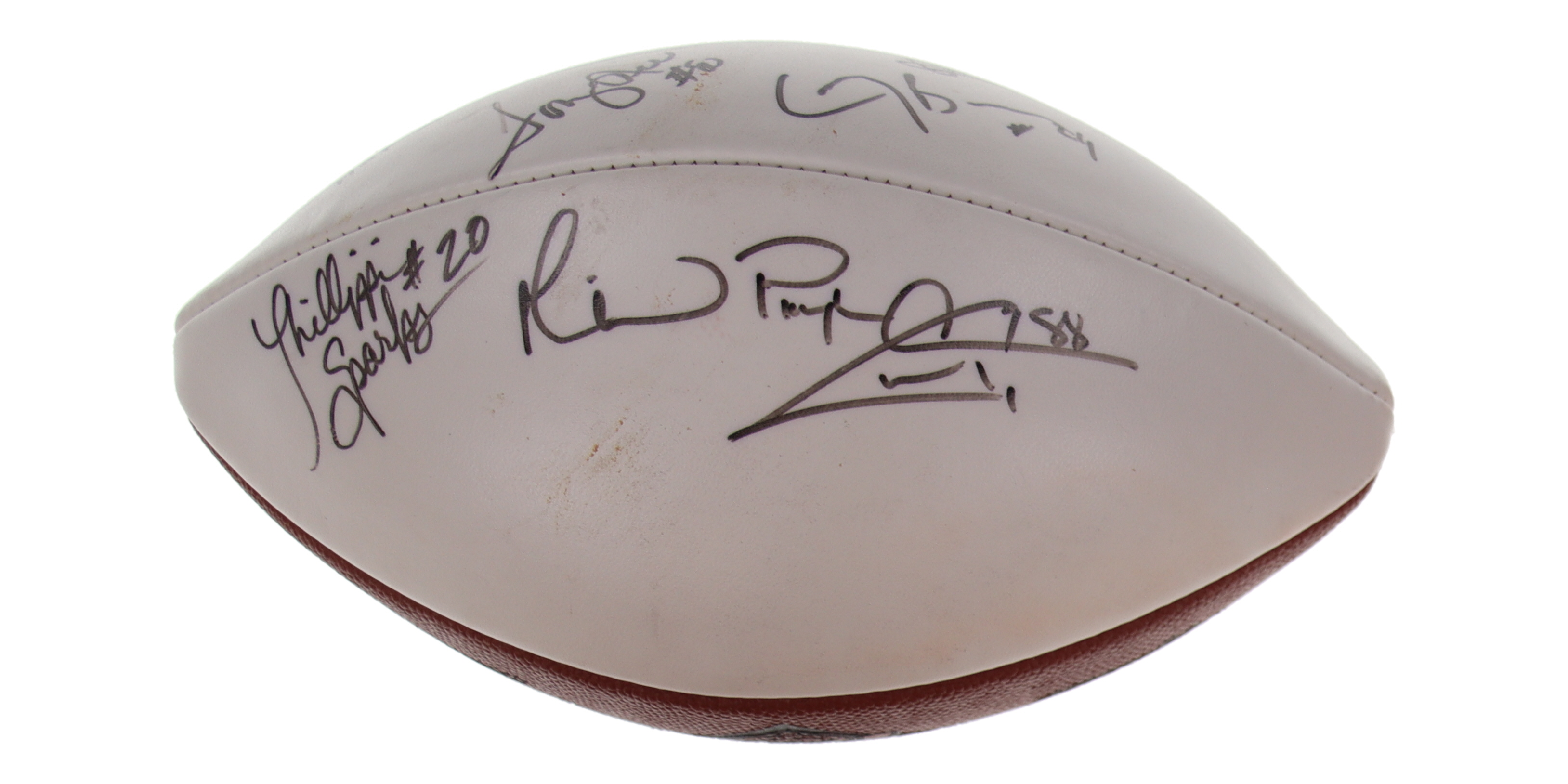 Cowboys Greats Multi-Signed NFL Football Signed By (7) with Chuck Levy, Ricky Proehl, Joe Wolf (Beckett) at PristineAuction.com Cowboys Greats Multi-Signed NFL Football Signed By (7) with Chuck Levy, Ricky Proehl, Joe Wolf (Beckett) at PristineAuction.com