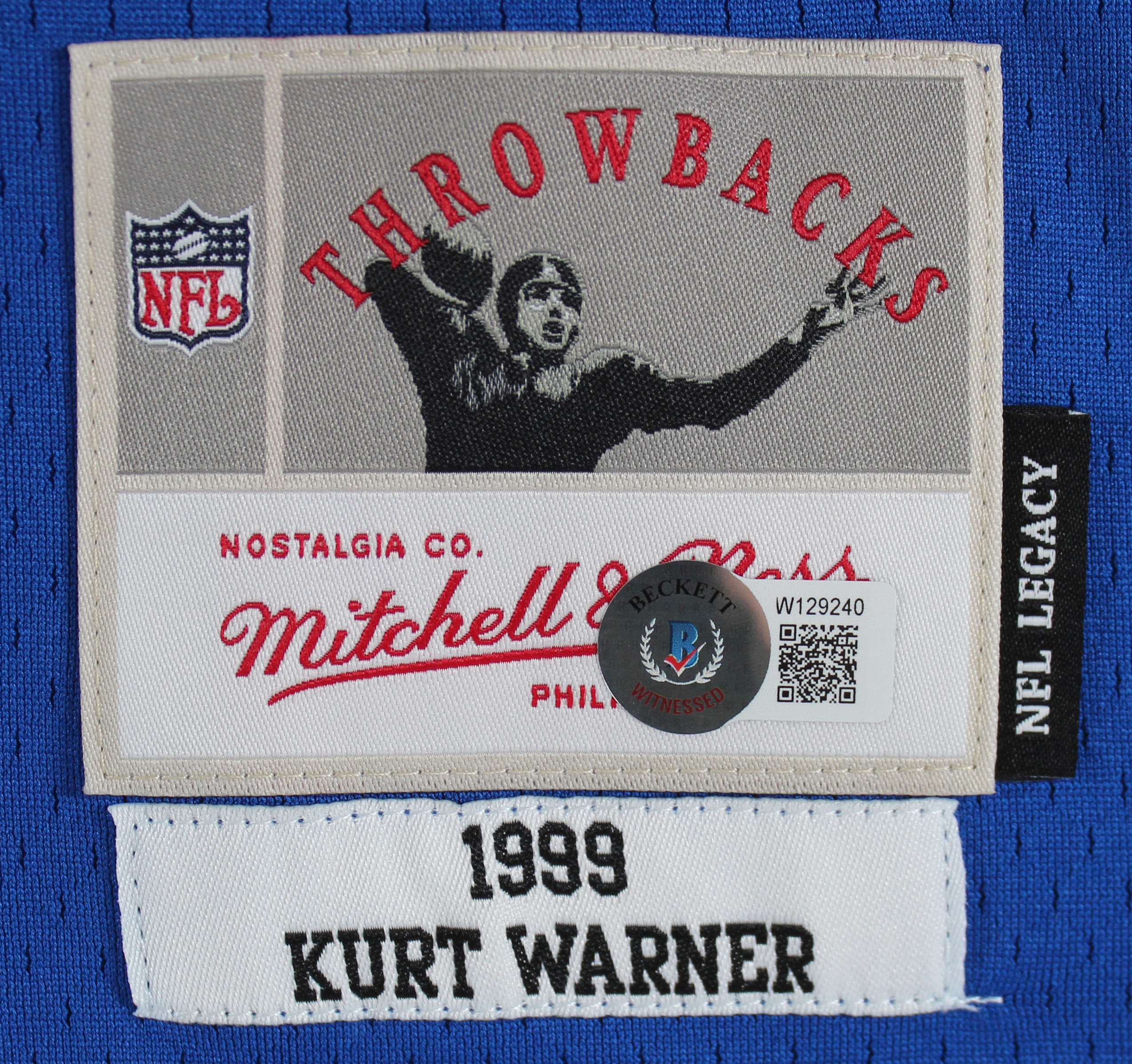 Kurt Warner Signed Mitchell & Ness Rams Jersey Inscribed "HOF 17" & "SB XXXIV MVP" (Beckett) at PristineAuction.com Kurt Warner Signed Mitchell & Ness Rams Jersey Inscribed "HOF 17" & "SB XXXIV MVP" (Beckett) at PristineAuction.com