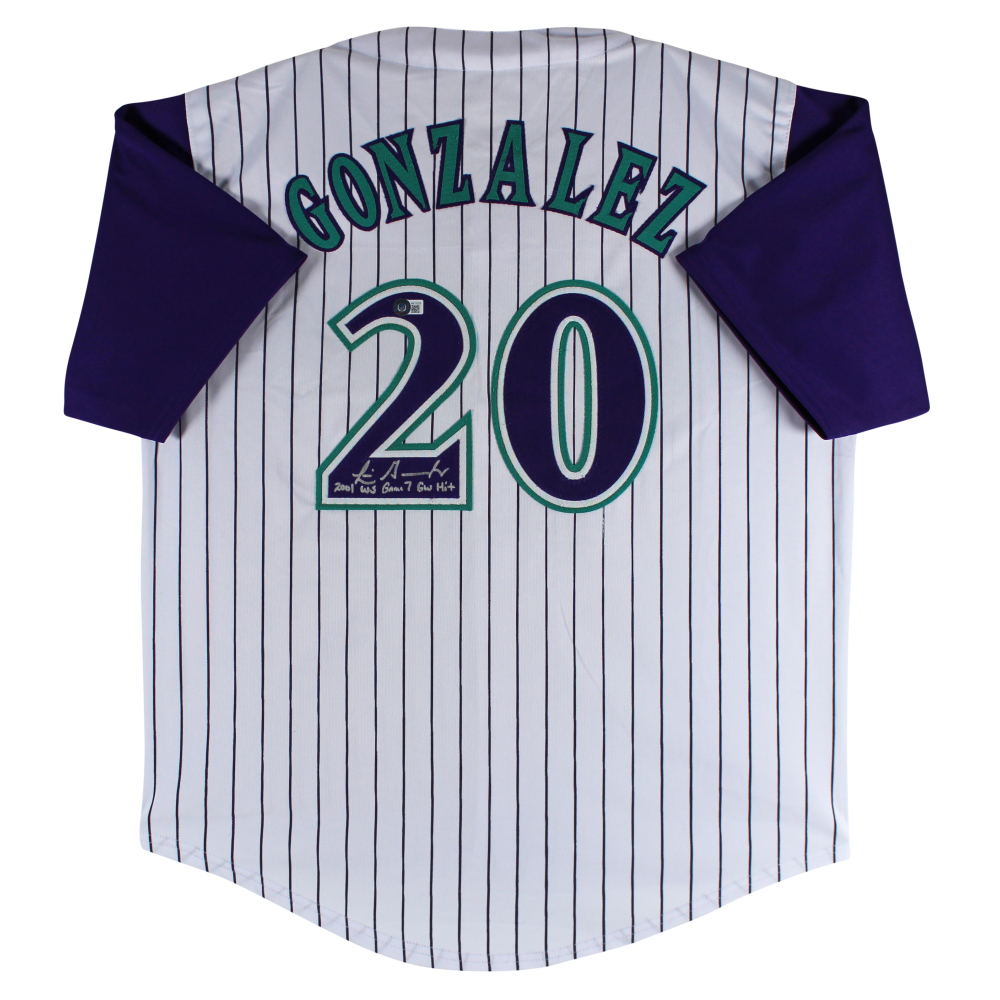 Luis Gonzalez Signed Jersey Inscribed "2001 WS Game 7 GW Hit" (Beckett) at PristineAuction.com