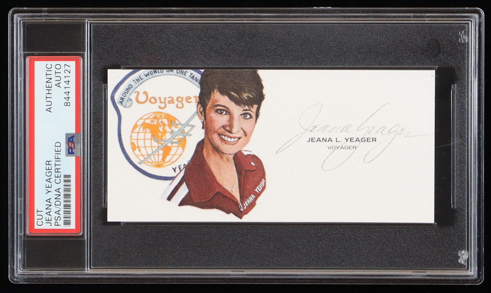 Jeana Yeager Signed 2.25x5 Cut (PSA Encapsulated) at PristineAuction.com Jeana Yeager Signed 2.25x5 Cut (PSA Encapsulated) at PristineAuction.com