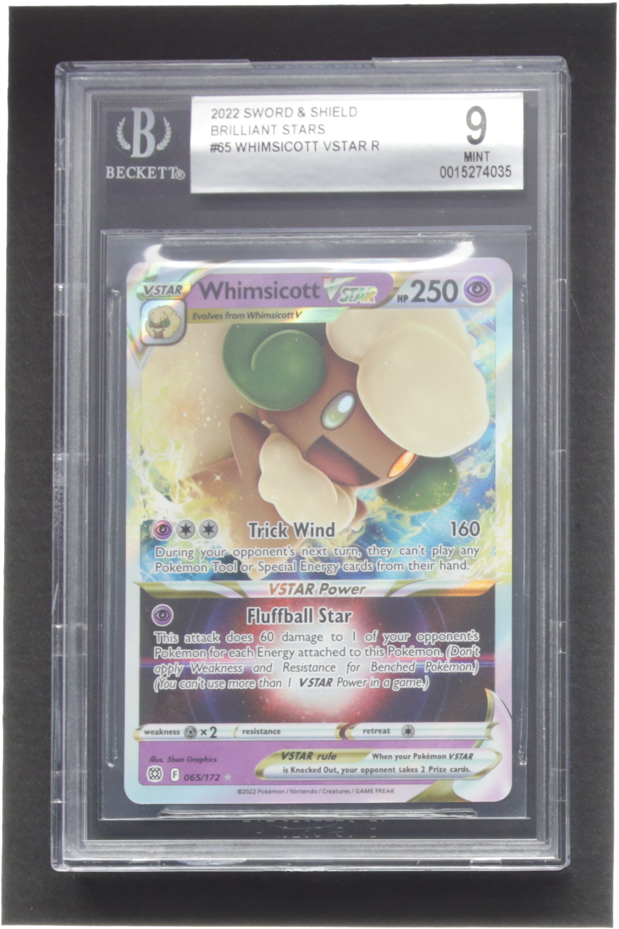 Whimsicott VSTAR Pokemon 2022 Brilliant Stars #65 (BGS 9) at PristineAuction.com Whimsicott VSTAR Pokemon 2022 Brilliant Stars #65 (BGS 9) at PristineAuction.com