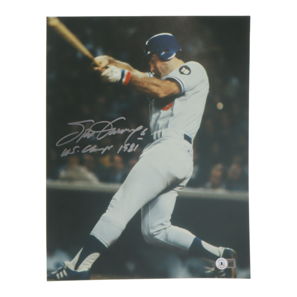 Steve Garvey Signed Dodgers 11x14 Photo Inscribed "WS Champ 1981