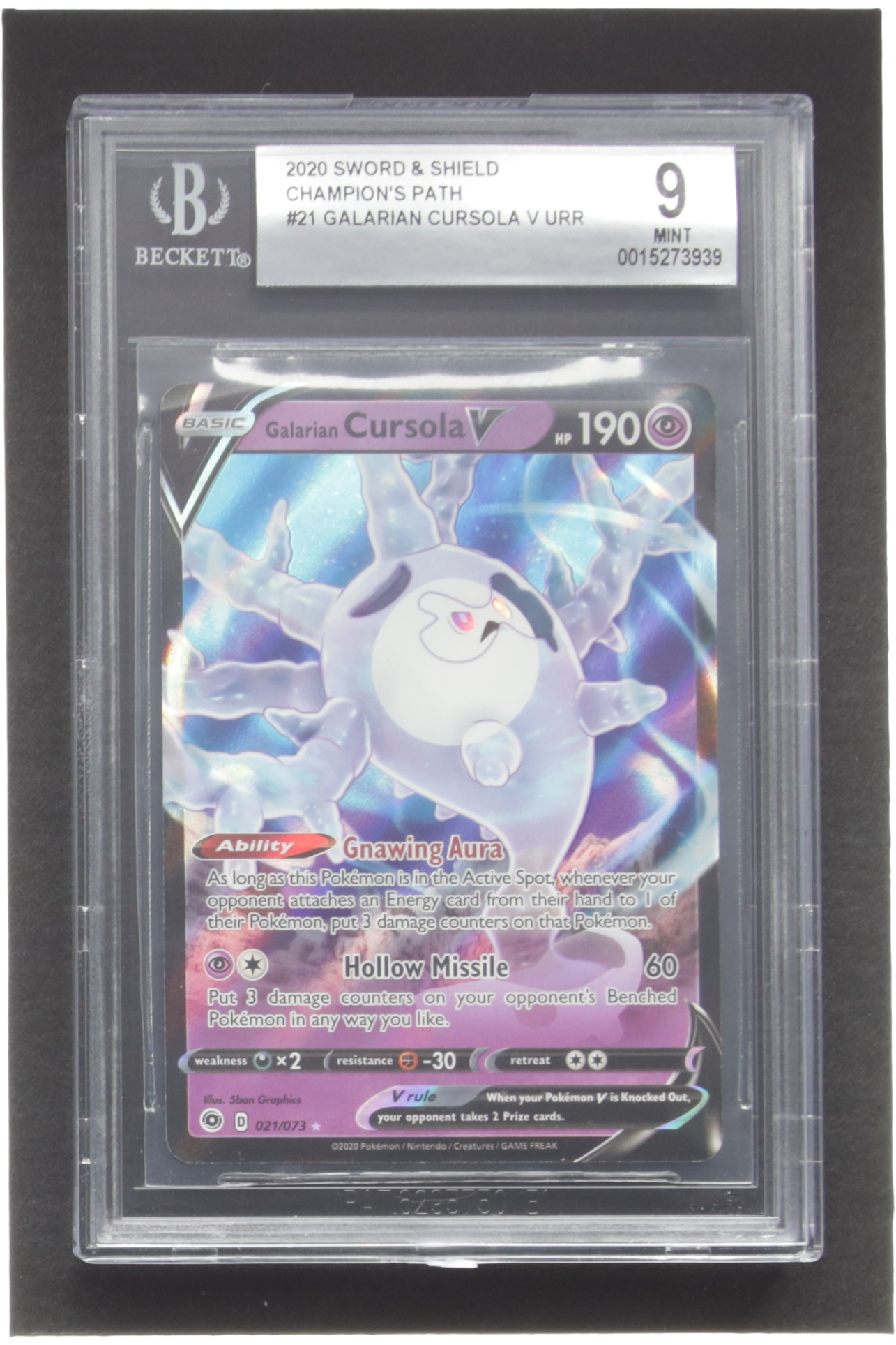 Galarian Cursola V Pokemon 2020 Champion's Path #21 (BGS 9) at PristineAuction.com Galarian Cursola V Pokemon 2020 Champion's Path #21 (BGS 9) at PristineAuction.com