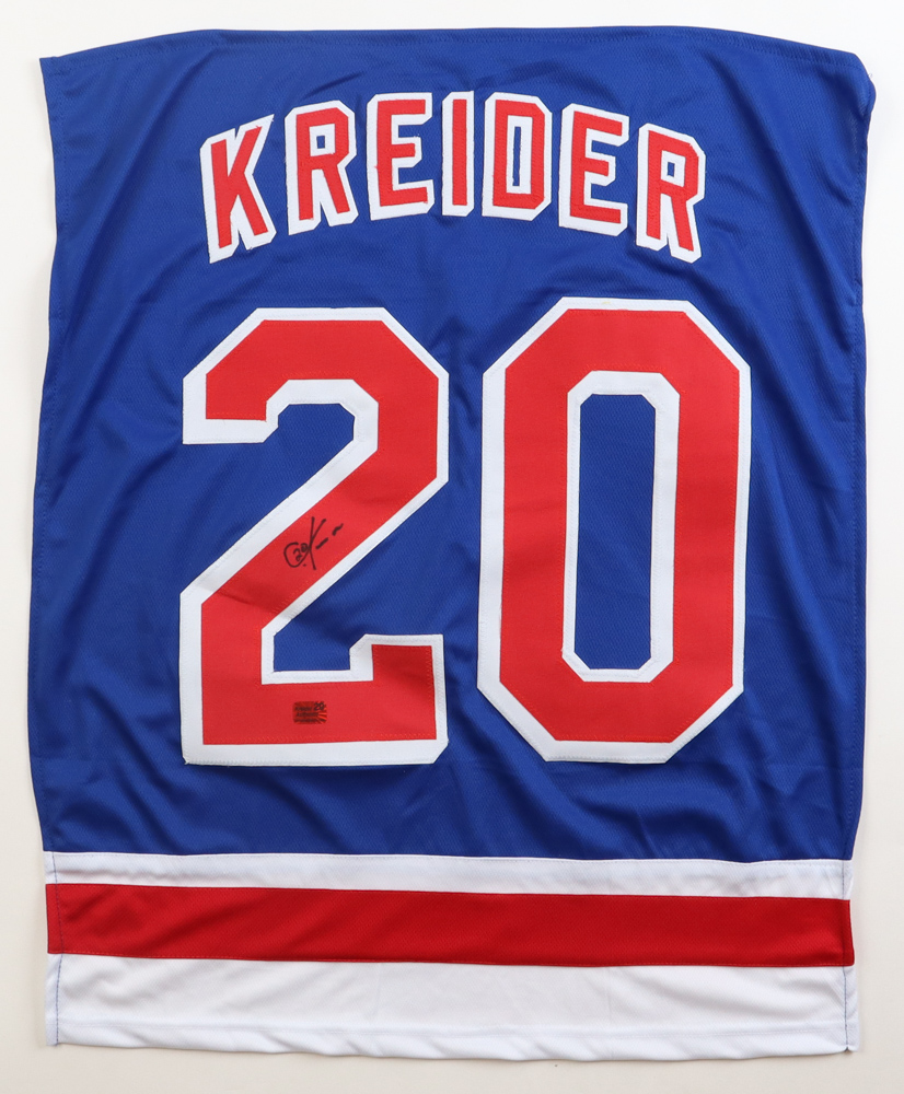 Chris Kreider Signed #20 Jersey Swatch (Kreider) at PristineAuction.com Chris Kreider Signed #20 Jersey Swatch (Kreider) at PristineAuction.com