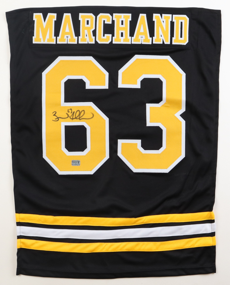 Brad Marchand Signed #63 Jersey Swatch (Marchand) at PristineAuction.com Brad Marchand Signed #63 Jersey Swatch (Marchand) at PristineAuction.com