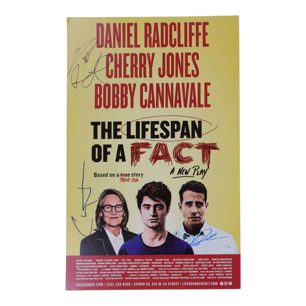 Bobby Cannavale, Cherry Jones & Daniel Radcliffe Signed "The Lifespan