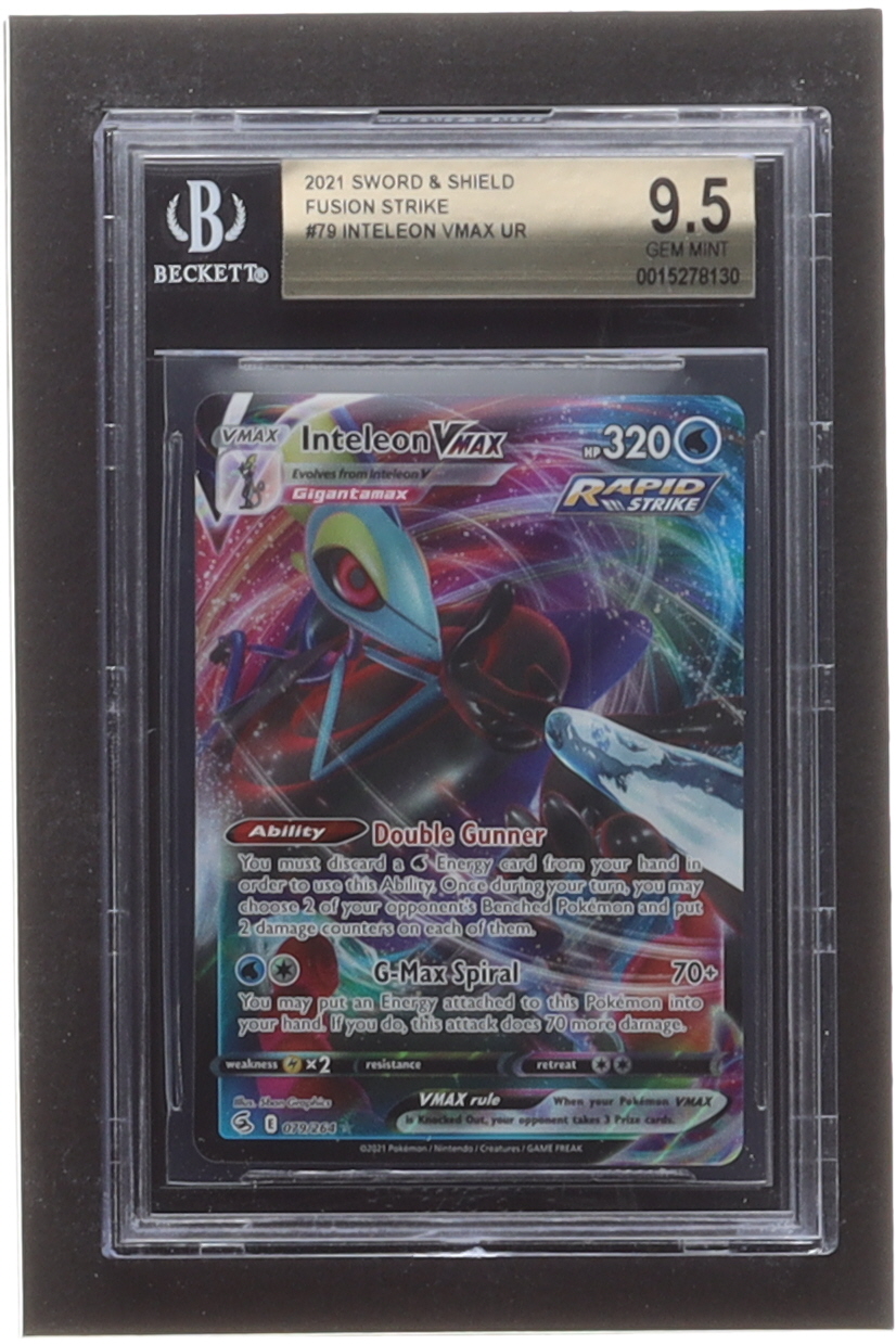 Inteleon VMAX 2021 Pokemon Sword and Shield Fusion Strike #79 (BGS 9.5) at PristineAuction.com Inteleon VMAX 2021 Pokemon Sword and Shield Fusion Strike #79 (BGS 9.5) at PristineAuction.com