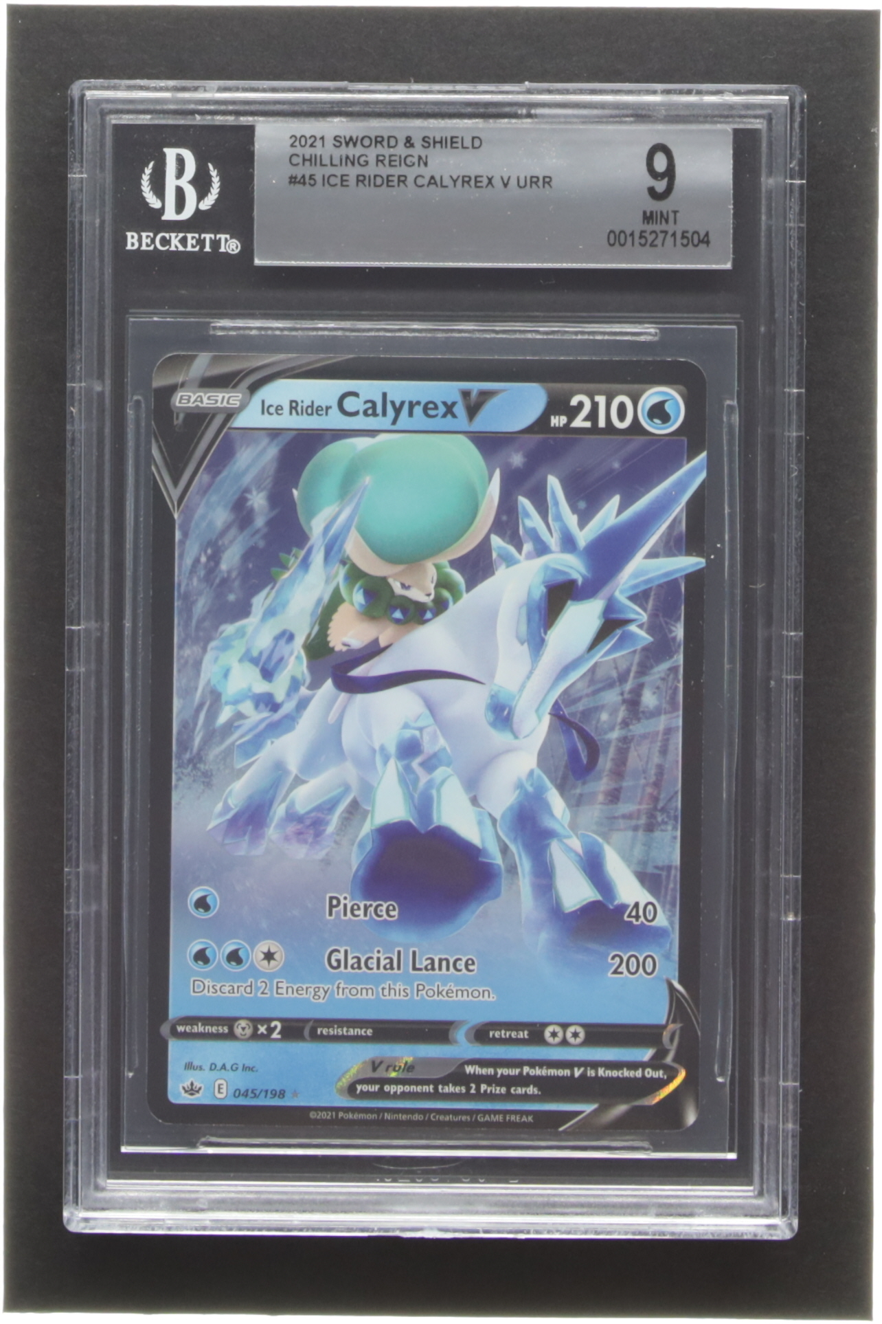 Ice Rider Calyrex V Pokemon 2021 Chilling Reign #45 (BGS 9) at PristineAuction.com Ice Rider Calyrex V Pokemon 2021 Chilling Reign #45 (BGS 9) at PristineAuction.com