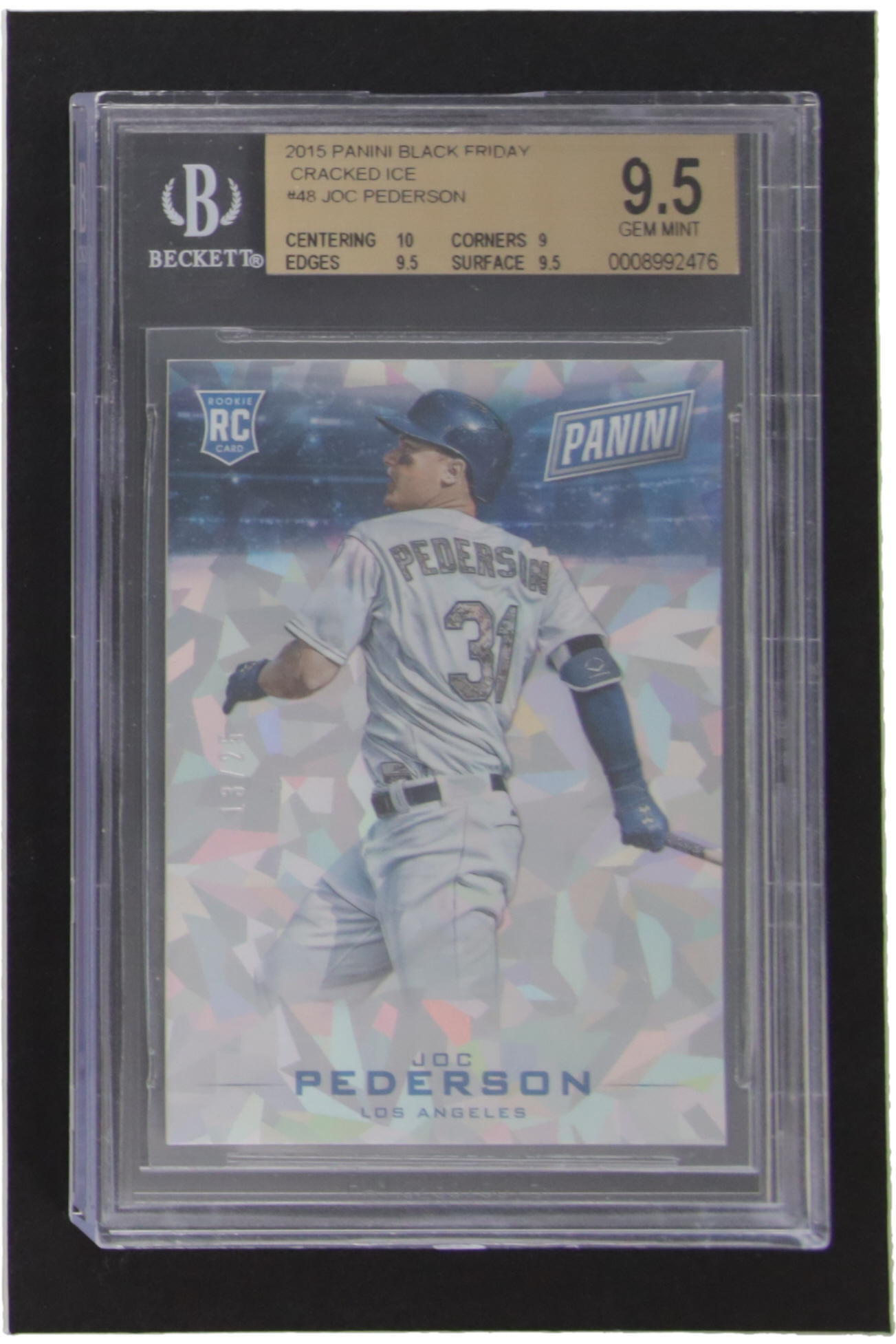 Joc Pederson 2015 Panini Black Friday Cracked Ice #48 #13/25 (BGS 9.5) at PristineAuction.com Joc Pederson 2015 Panini Black Friday Cracked Ice #48 #13/25 (BGS 9.5) at PristineAuction.com