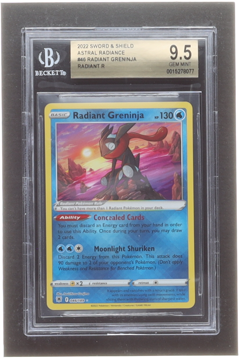 Radiant Greninja 2022 Pokemon Sword and Shield Astral Radiance #46 Radiant (BGS 9.5) at PristineAuction.com Radiant Greninja 2022 Pokemon Sword and Shield Astral Radiance #46 Radiant (BGS 9.5) at PristineAuction.com