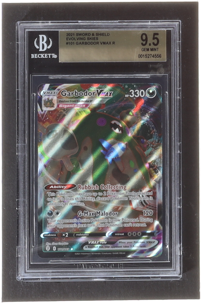 Garbodor VMAX 2021 Pokemon Sword and Shield Evolving Skies #101 (BGS 9.5) at PristineAuction.com Garbodor VMAX 2021 Pokemon Sword and Shield Evolving Skies #101 (BGS 9.5) at PristineAuction.com