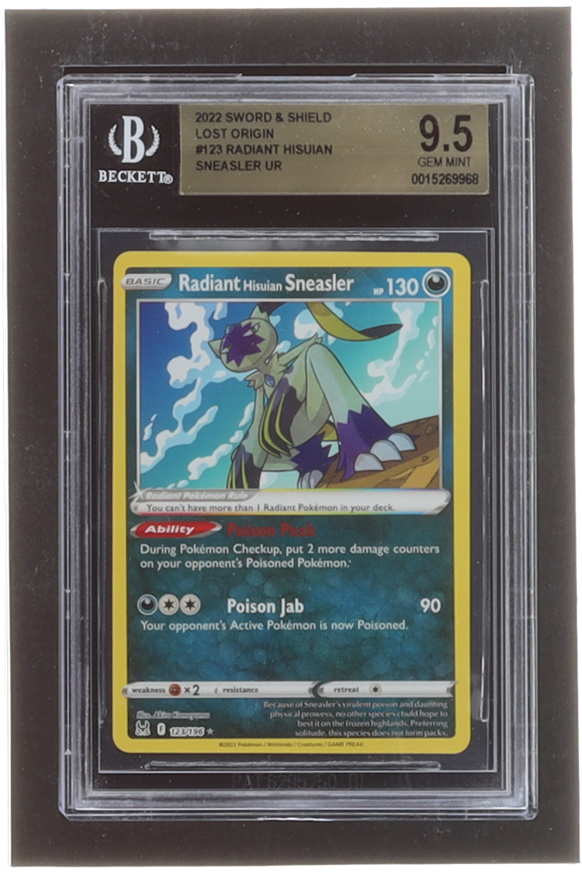 Radiant Hisuian Sneasler 2022 Pokemon Sword and Shield Lost Origin #123 (BGS 9.5) at PristineAuction.com Radiant Hisuian Sneasler 2022 Pokemon Sword and Shield Lost Origin #123 (BGS 9.5) at PristineAuction.com