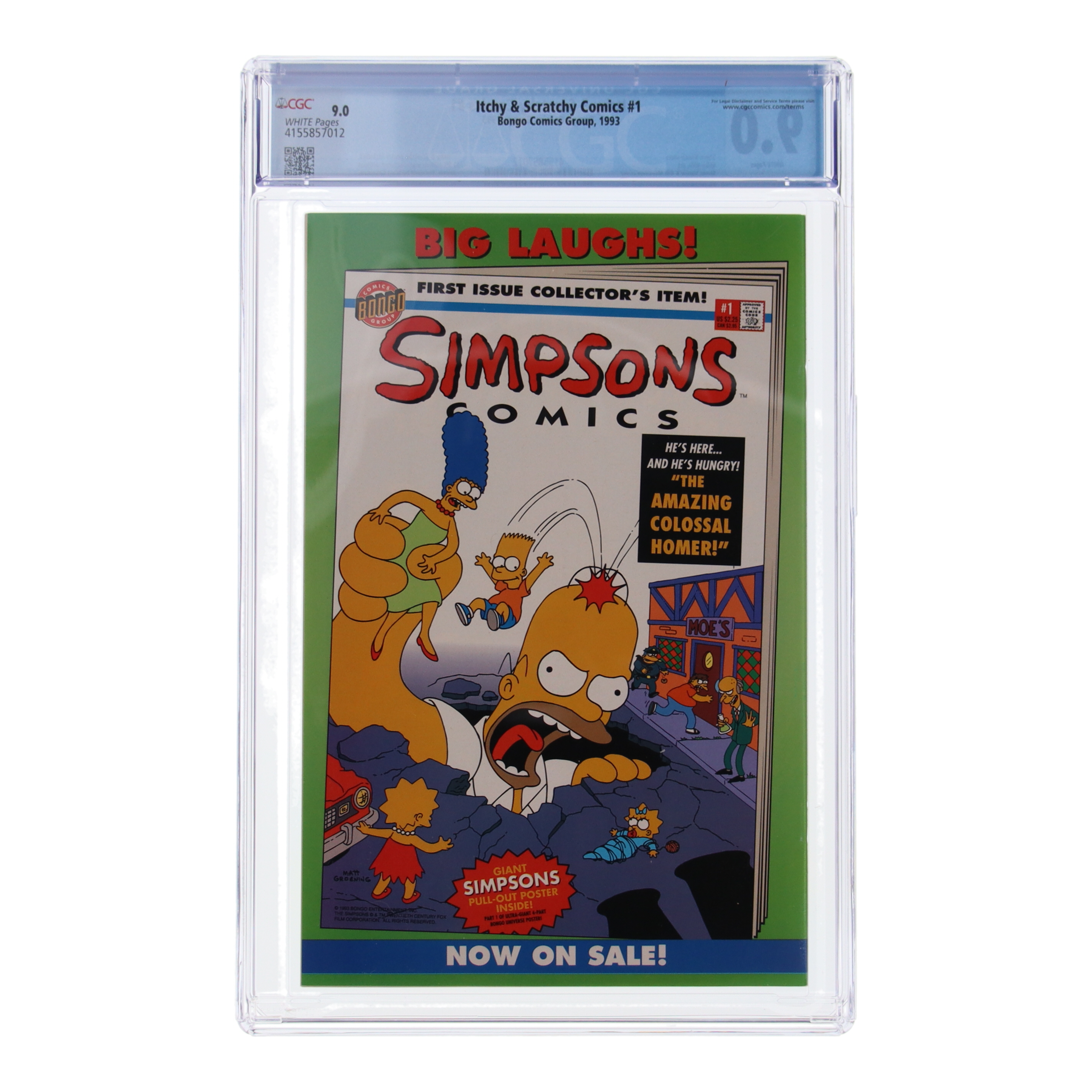 1993 "Itchy And Scratchy Comics" Issue #1 Bongo Comics Group Comic Book (CGC 9.0) at PristineAuction.com 1993 "Itchy And Scratchy Comics" Issue #1 Bongo Comics Group Comic Book (CGC 9.0) at PristineAuction.com