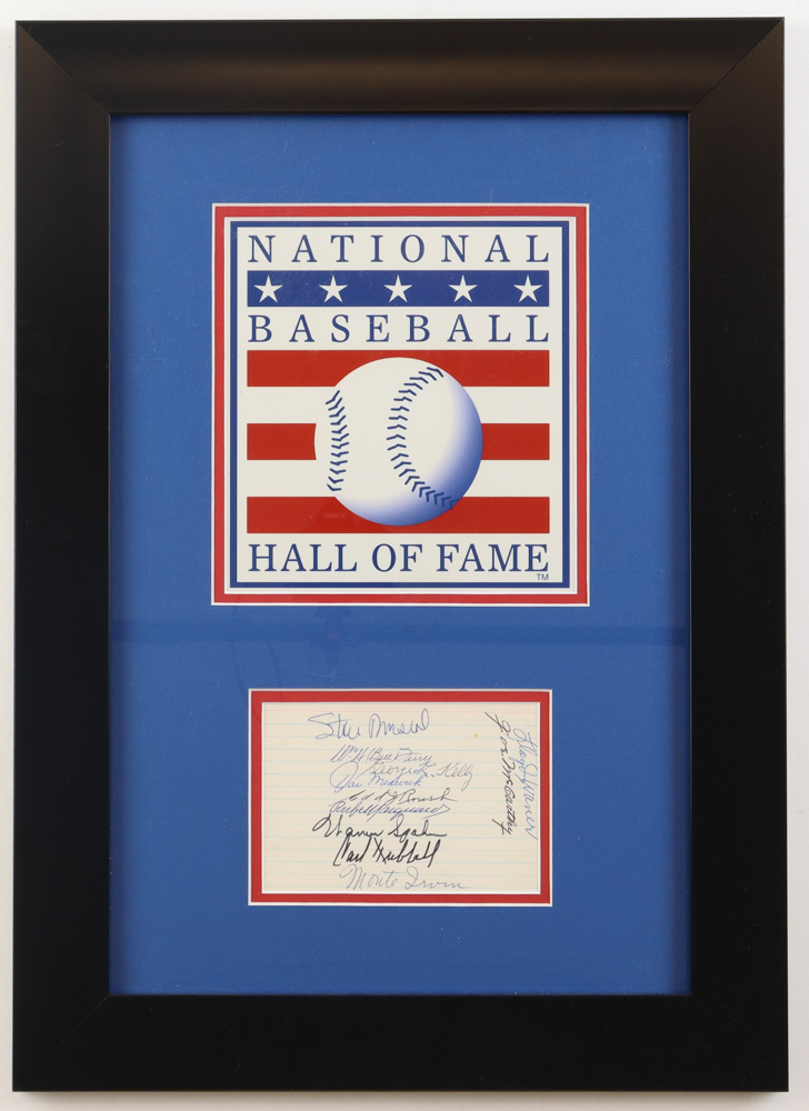 National Baseball Hall of Fame Custom Framed Cut Display Signed by (11 ...