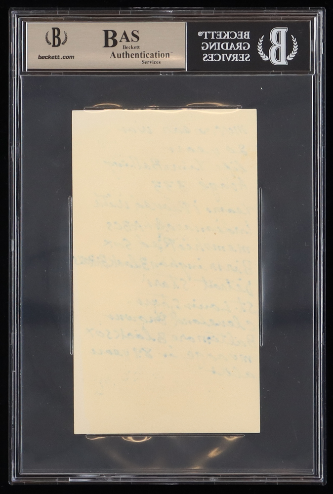 Buck Leonard Handwritten Index Card (Beckett) at PristineAuction.com Buck Leonard Handwritten Index Card (Beckett) at PristineAuction.com