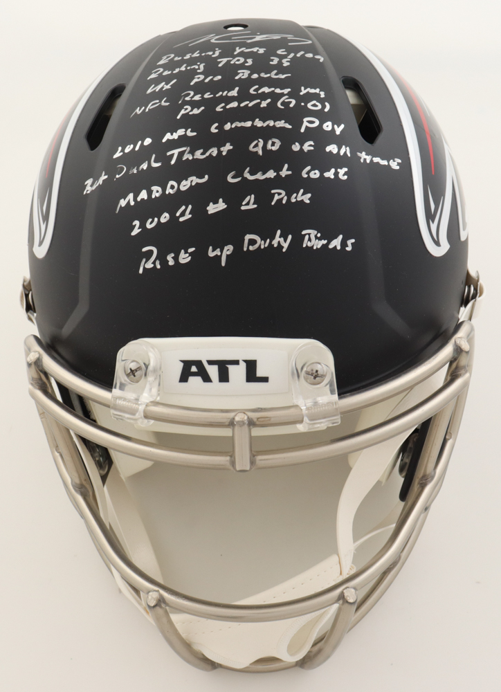 Michael Vick Signed Falcons Full-Size Authentic On-Field Speed Helmet With Extensive Inscription (JSA) at PristineAuction.com Michael Vick Signed Falcons Full-Size Authentic On-Field Speed Helmet With Extensive Inscription (JSA) at PristineAuction.com