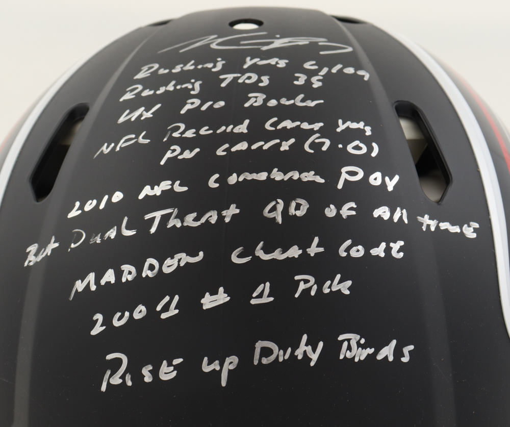 Michael Vick Signed Falcons Full-Size Authentic On-Field Speed Helmet With Extensive Inscription (JSA) at PristineAuction.com Michael Vick Signed Falcons Full-Size Authentic On-Field Speed Helmet With Extensive Inscription (JSA) at PristineAuction.com