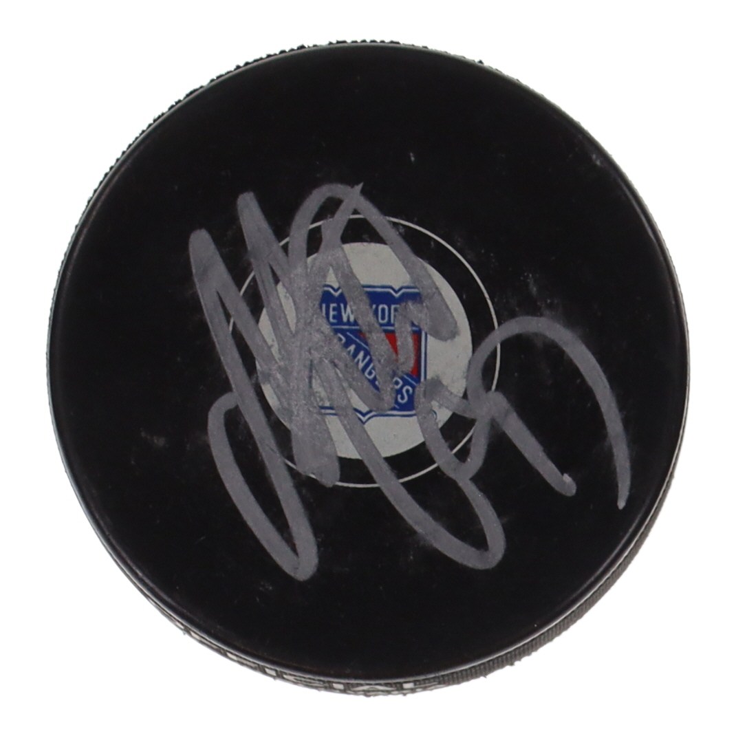 Mika Zibanejad Signed Rangers Logo Hockey Puck (JSA) at PristineAuction.com Mika Zibanejad Signed Rangers Logo Hockey Puck (JSA) at PristineAuction.com