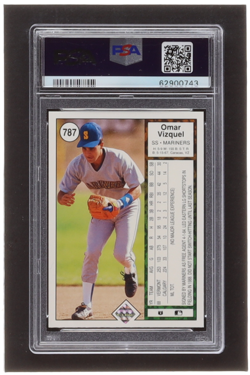 Omar Vizquel 1989 Upper Deck #787 RC (PSA 10) at PristineAuction.com Omar Vizquel 1989 Upper Deck #787 RC (PSA 10) at PristineAuction.com