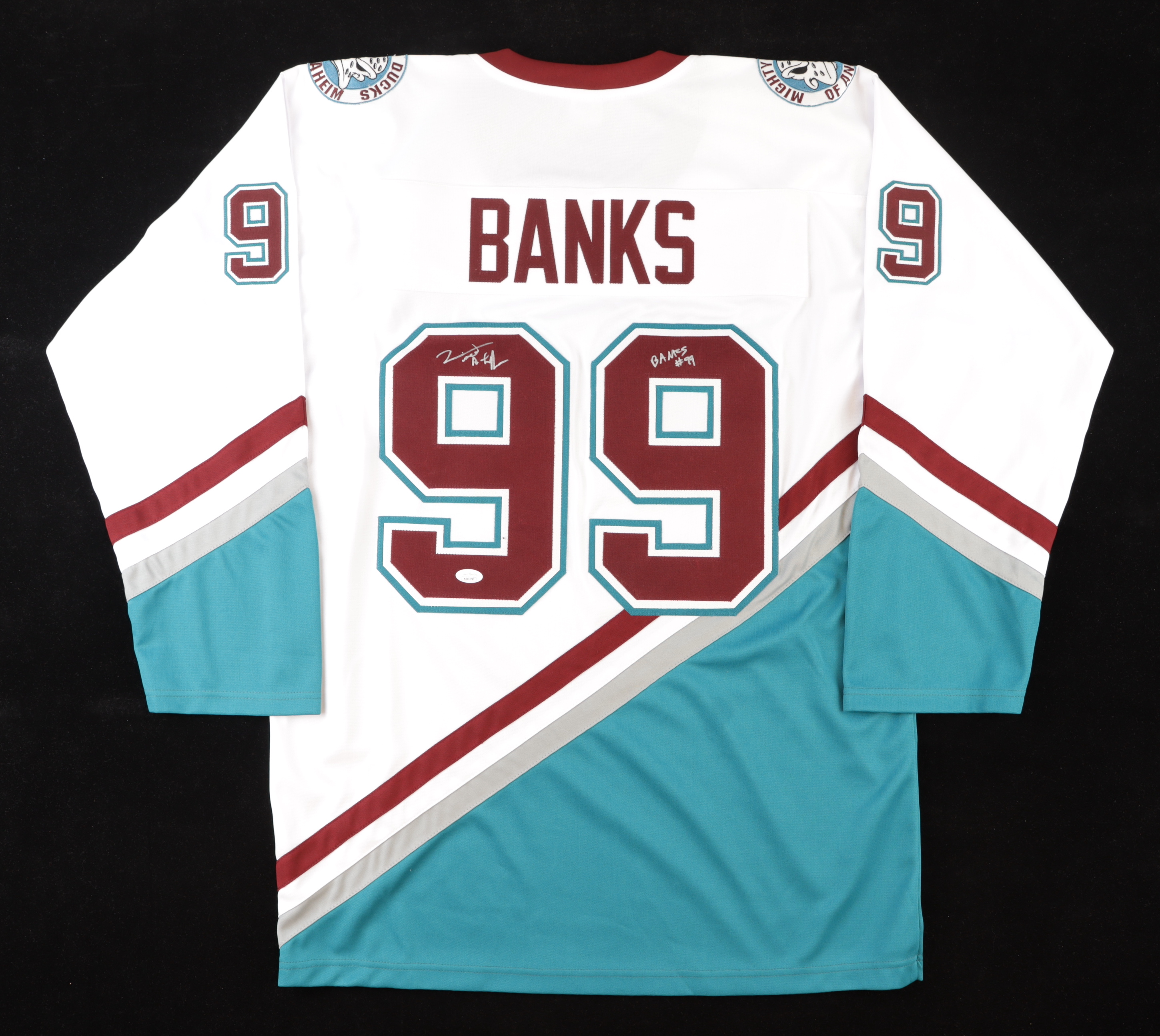 Vincent LaRusso Signed "The Mighty Ducks" Jersey Inscribed "Banks #99" (JSA) at PristineAuction.com Vincent LaRusso Signed "The Mighty Ducks" Jersey Inscribed "Banks #99" (JSA) at PristineAuction.com