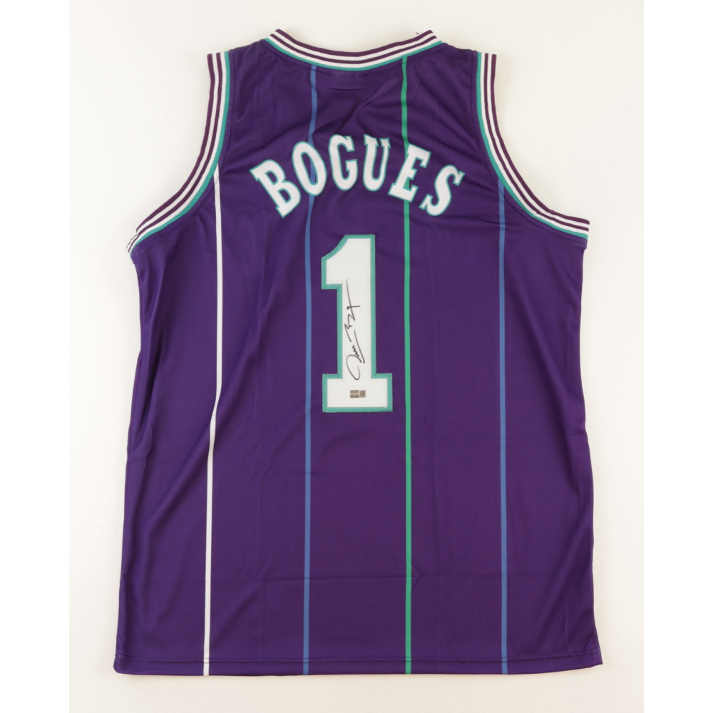 Muggsy Bogues Signed Jersey (CX by Steiner) Pristine Auction