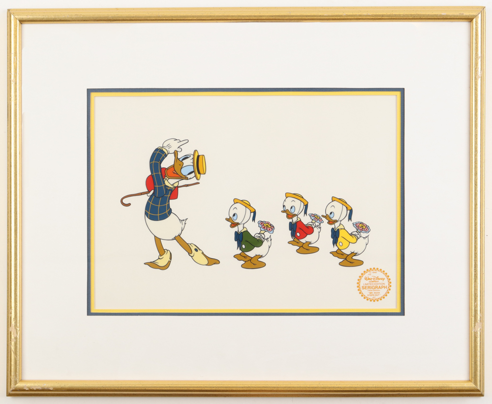 Walt Disney "Mr. Duck Steps Out " LE Custom Framed Animation Serigraph Cel at PristineAuction.com Walt Disney "Mr. Duck Steps Out " LE Custom Framed Animation Serigraph Cel at PristineAuction.com