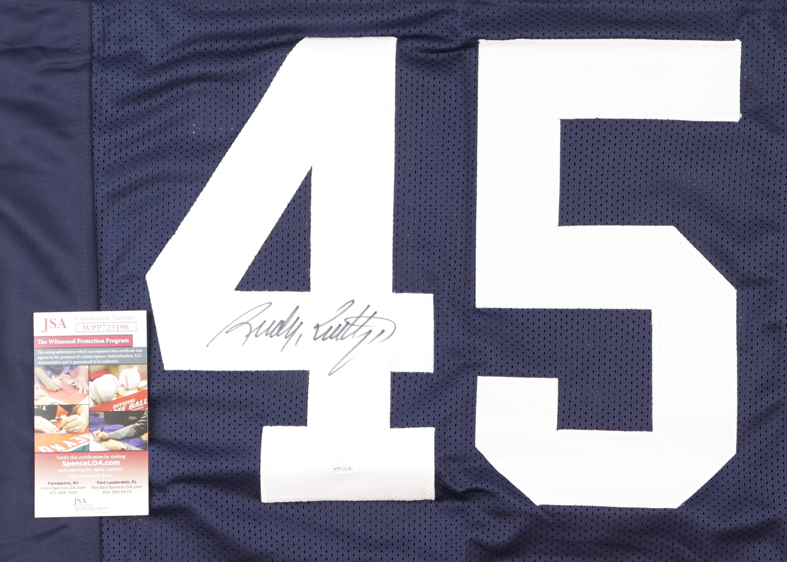Rudy Ruettiger Signed Career Highlight Stat Jersey (JSA) at PristineAuction.com Rudy Ruettiger Signed Career Highlight Stat Jersey (JSA) at PristineAuction.com