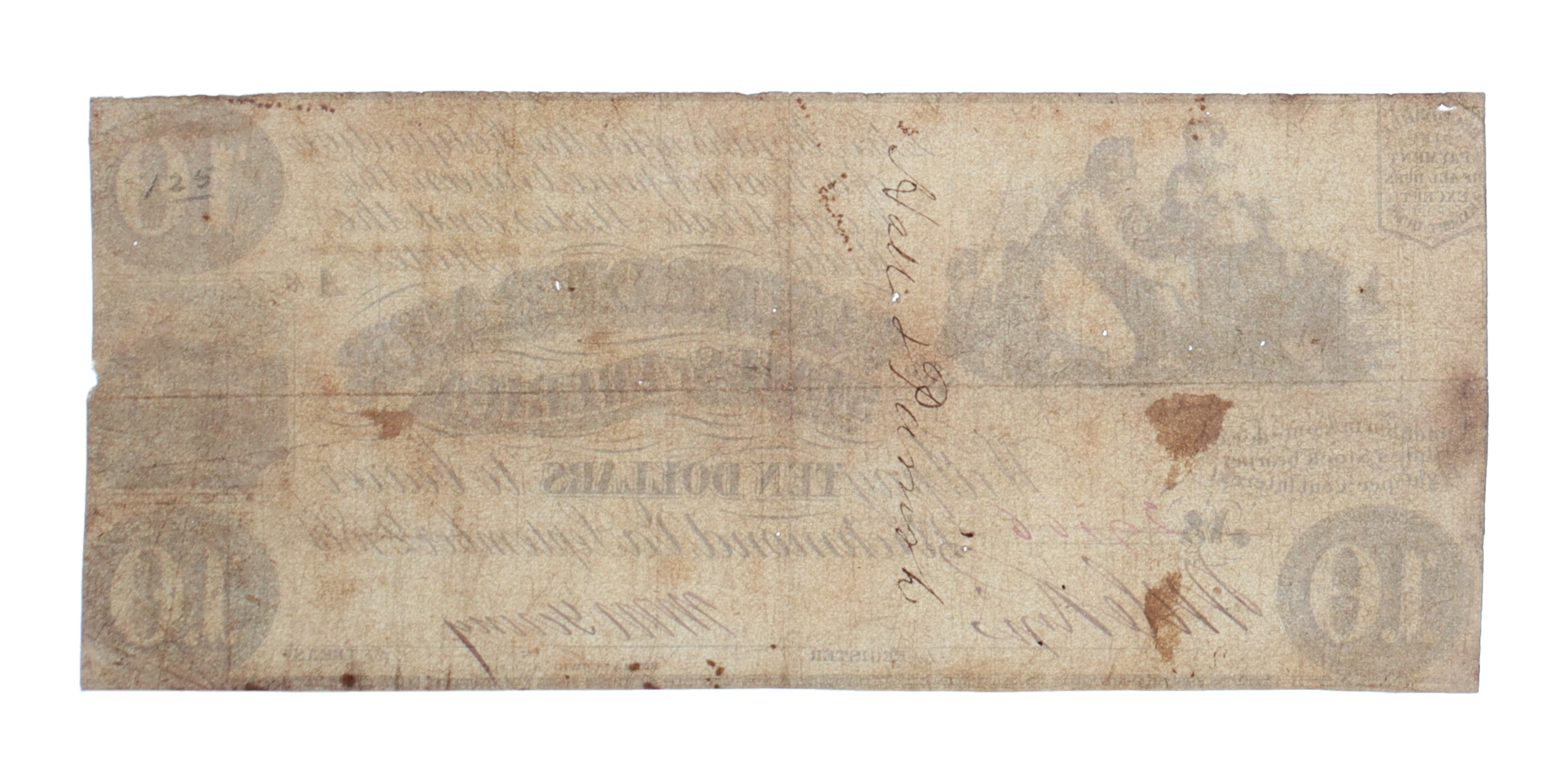 1861 $10 Ten Dollar Confederate States of America Currency Note at PristineAuction.com 1861 $10 Ten Dollar Confederate States of America Currency Note at PristineAuction.com