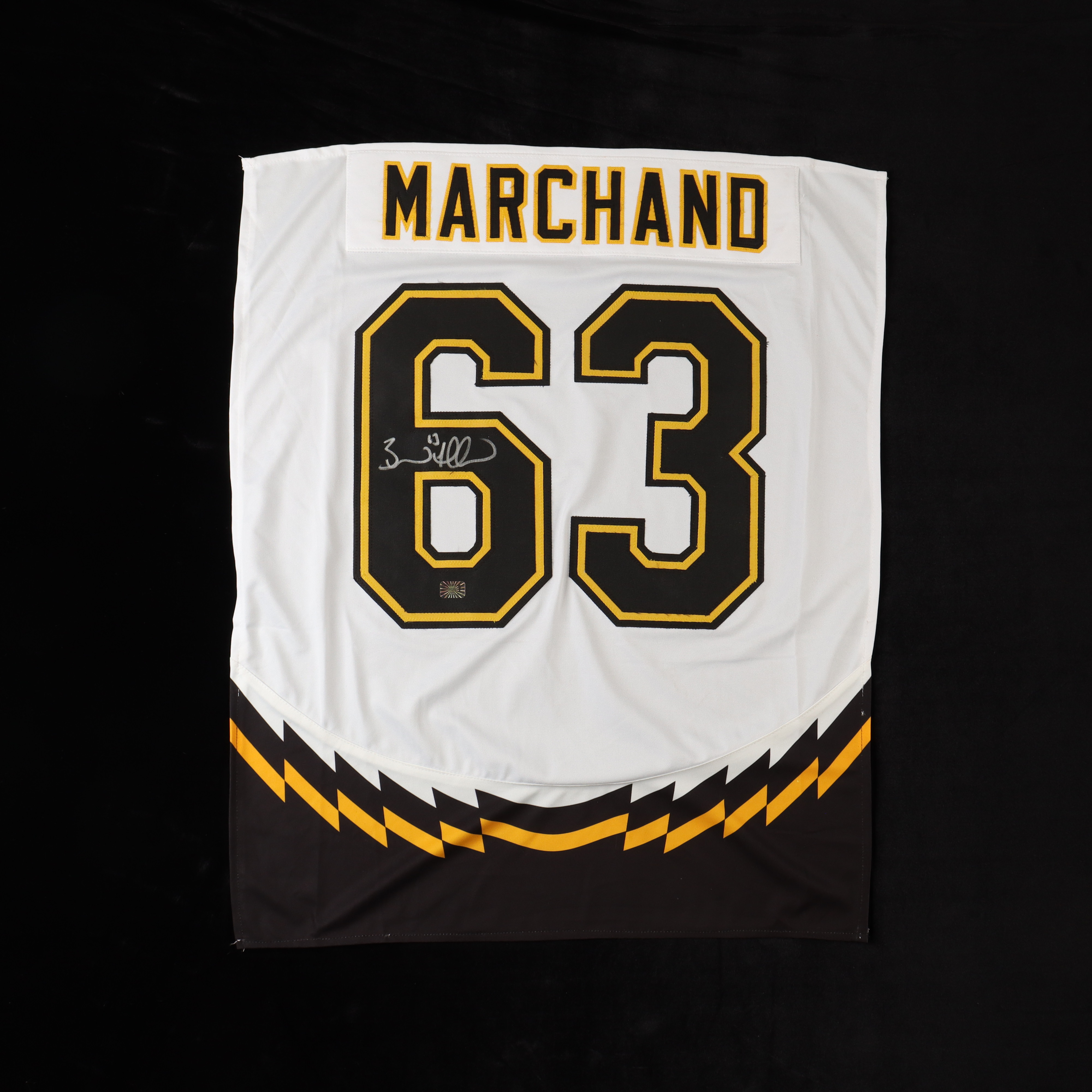 Brad Marchand Signed #63 Jersey Swatch (Marchand) at PristineAuction.com Brad Marchand Signed #63 Jersey Swatch (Marchand) at PristineAuction.com