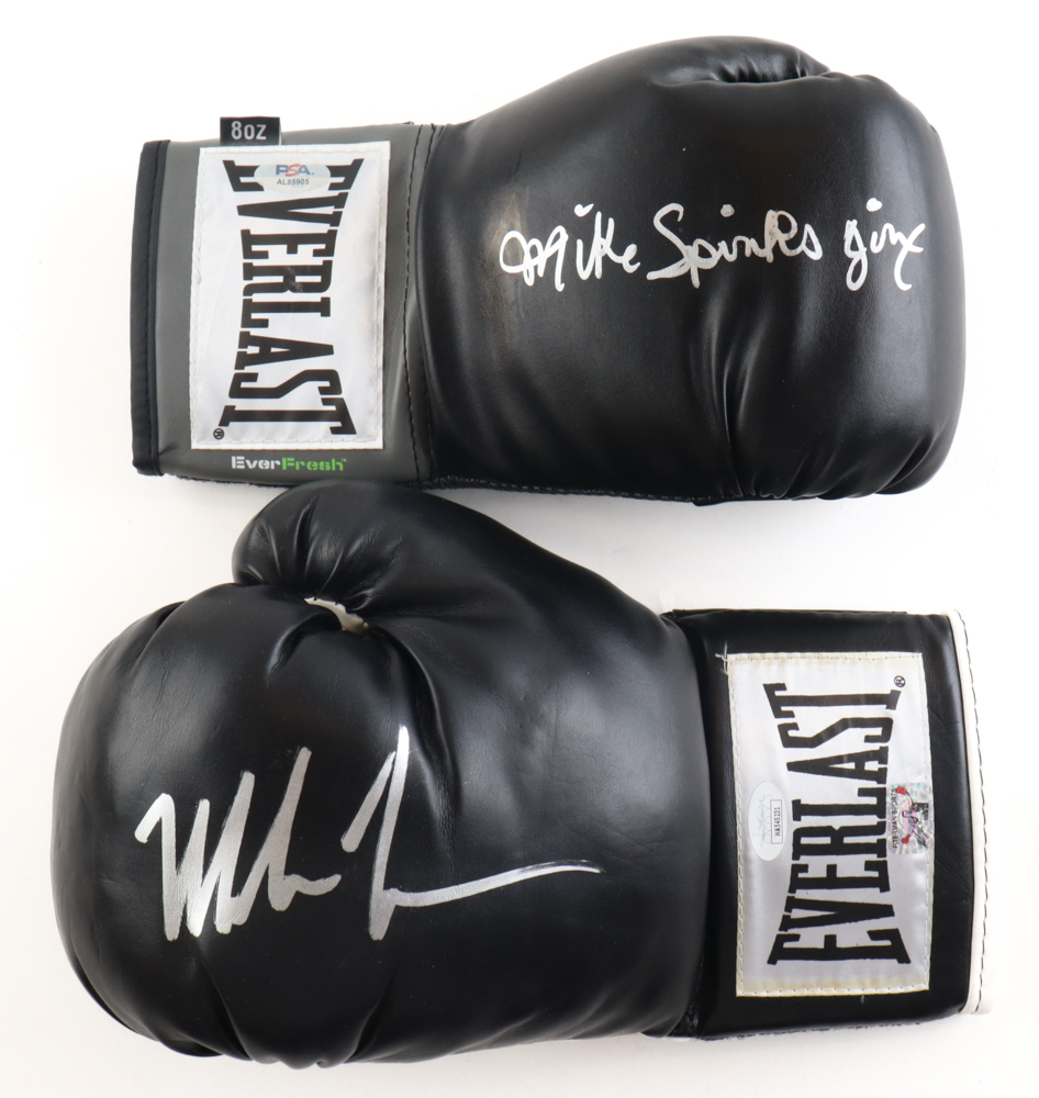 Mike Tyson & Michael Spinks Signed Pair OF Everlast Boxing Gloves Inscribed "Jinx" (JSA, Tyson & PSA) at PristineAuction.com Mike Tyson & Michael Spinks Signed Pair OF Everlast Boxing Gloves Inscribed "Jinx" (JSA, Tyson & PSA) at PristineAuction.com