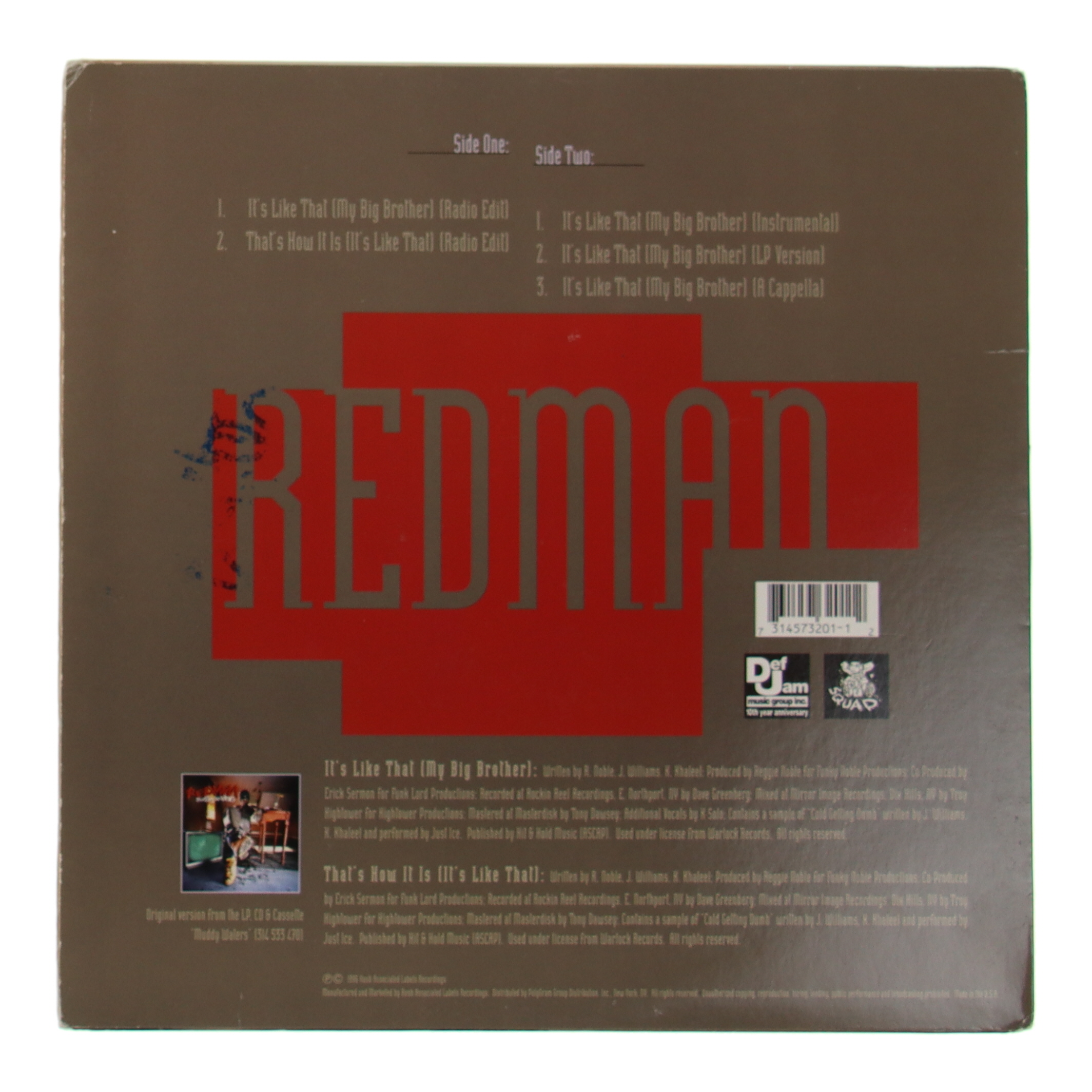 Redman Signed "It’s Like That (My Big Brother)" Vinyl Record Album Cover Inscribed "2021" (ACOA) at PristineAuction.com Redman Signed "It’s Like That (My Big Brother)" Vinyl Record Album Cover Inscribed "2021" (ACOA) at PristineAuction.com