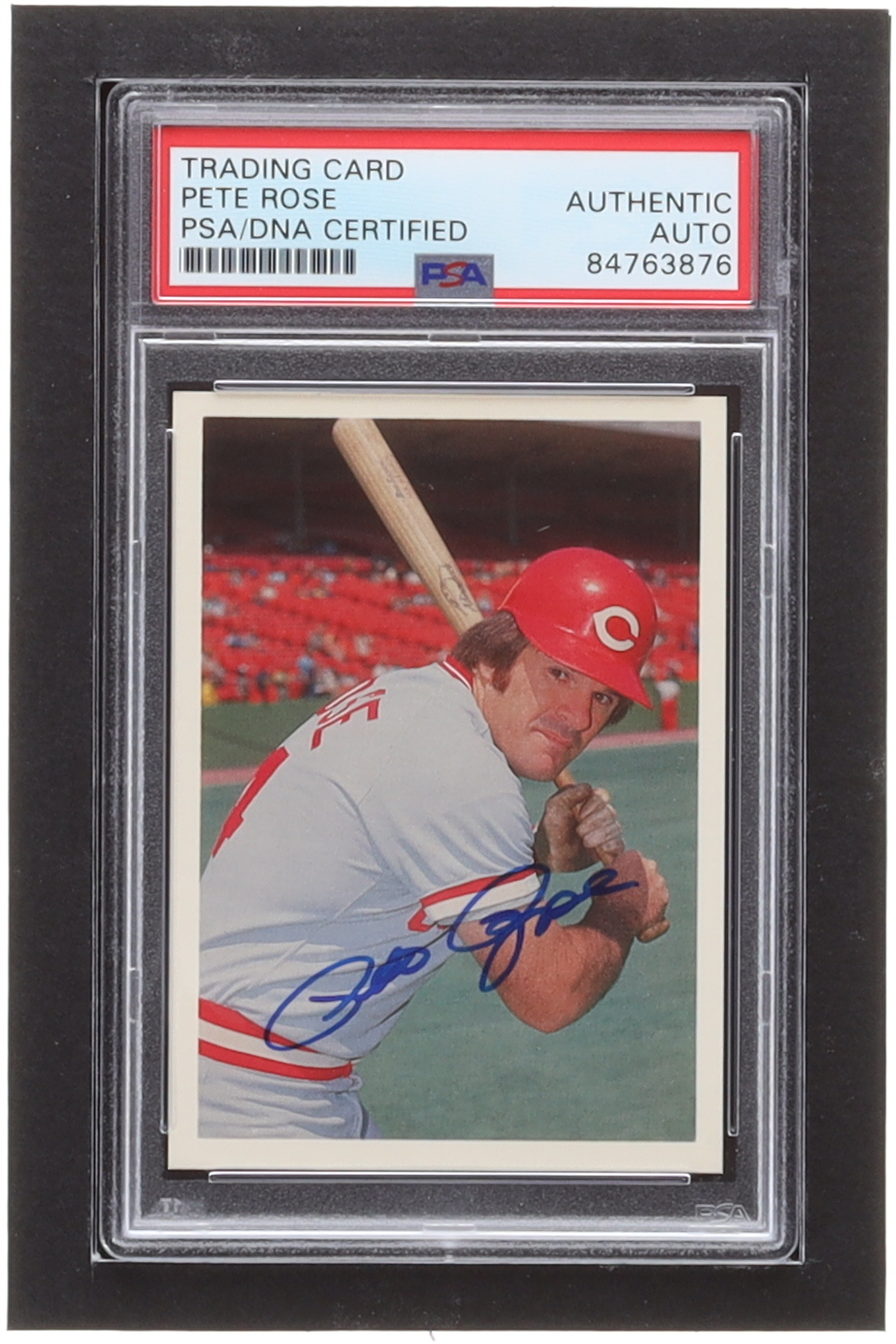 Pete Rose Signed 1985 Topps Rose #93 / Red Batting Left (PSA & Beckett) at PristineAuction.com Pete Rose Signed 1985 Topps Rose #93 / Red Batting Left (PSA & Beckett) at PristineAuction.com