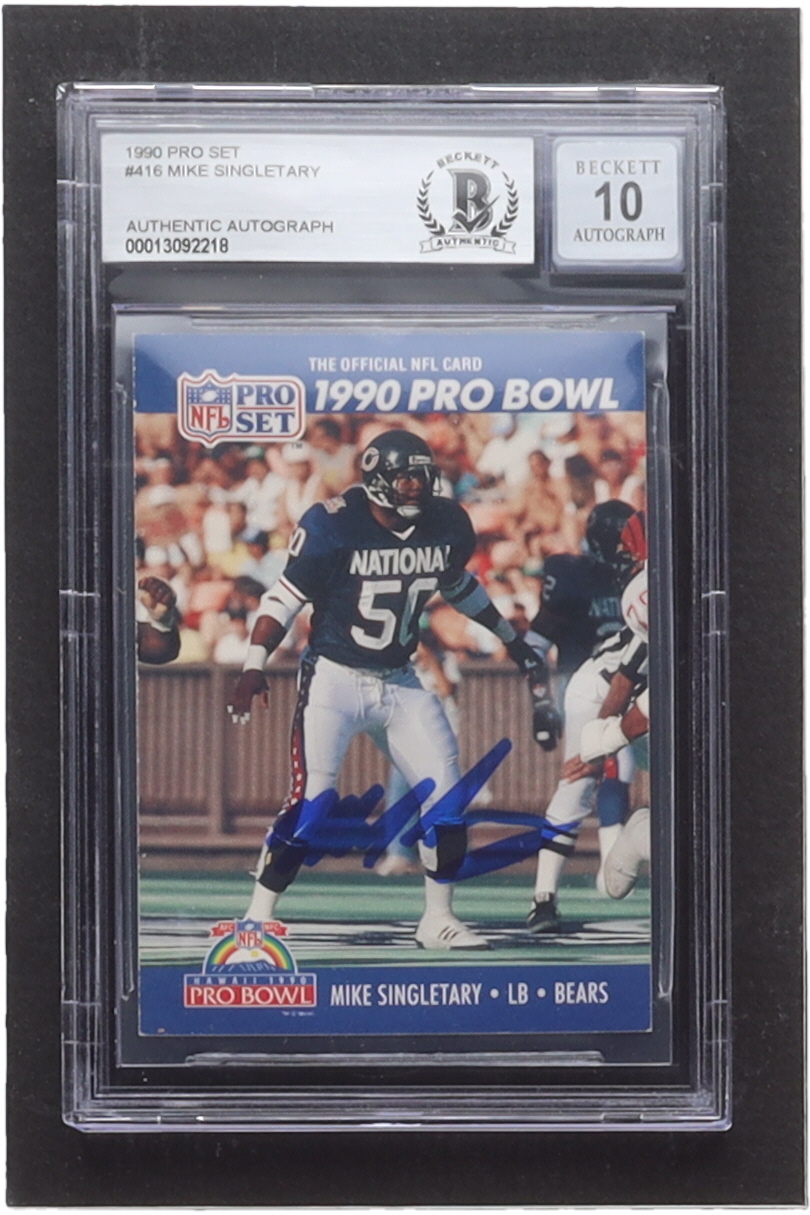Mike Singletary Signed 1990 Pro Set #416 PB (BGS) at PristineAuction.com Mike Singletary Signed 1990 Pro Set #416 PB (BGS) at PristineAuction.com