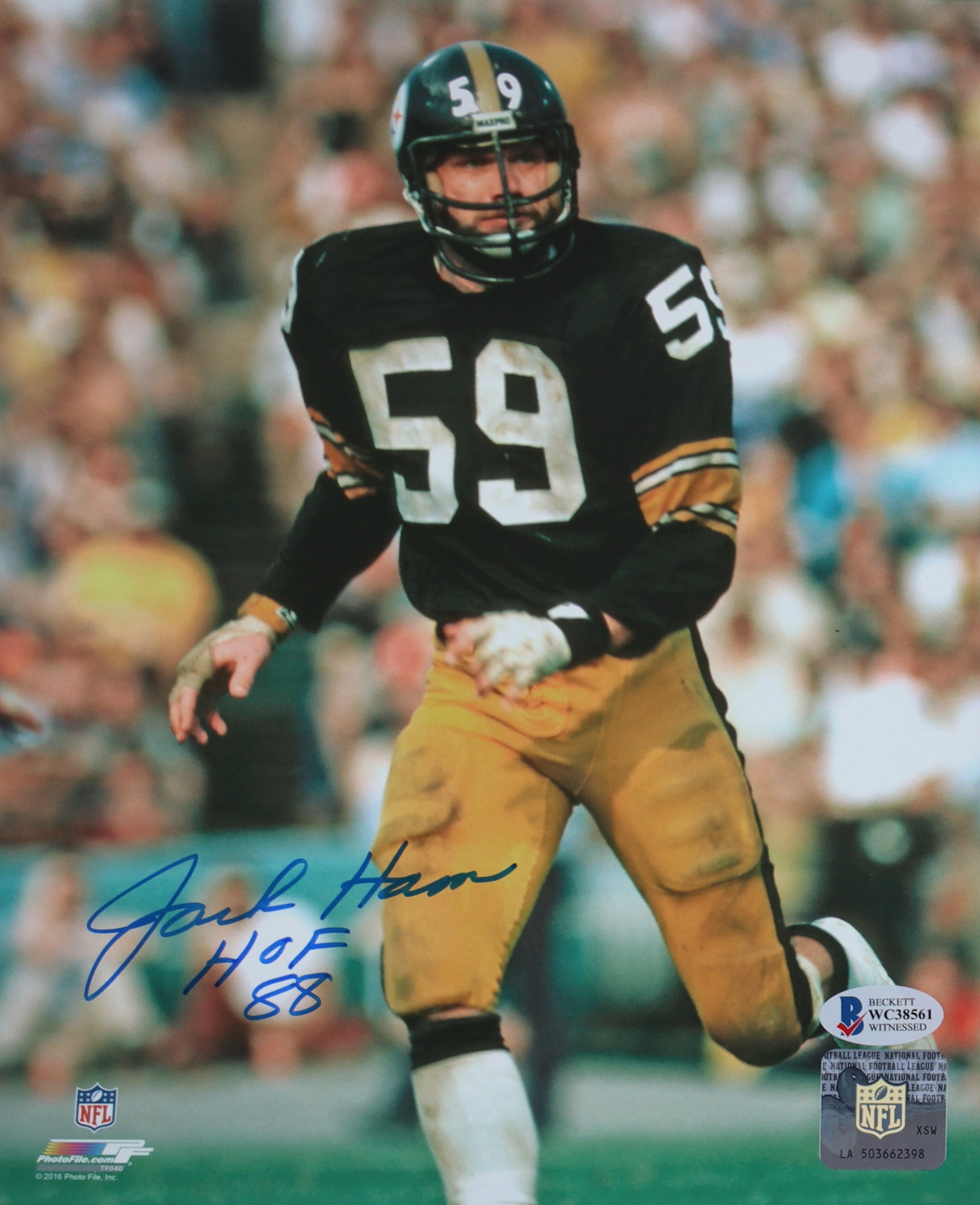 Jack Ham Signed Steelers 8x10 Photo Inscribed "HOF 88" (Beckett) at PristineAuction.com Jack Ham Signed Steelers 8x10 Photo Inscribed "HOF 88" (Beckett) at PristineAuction.com