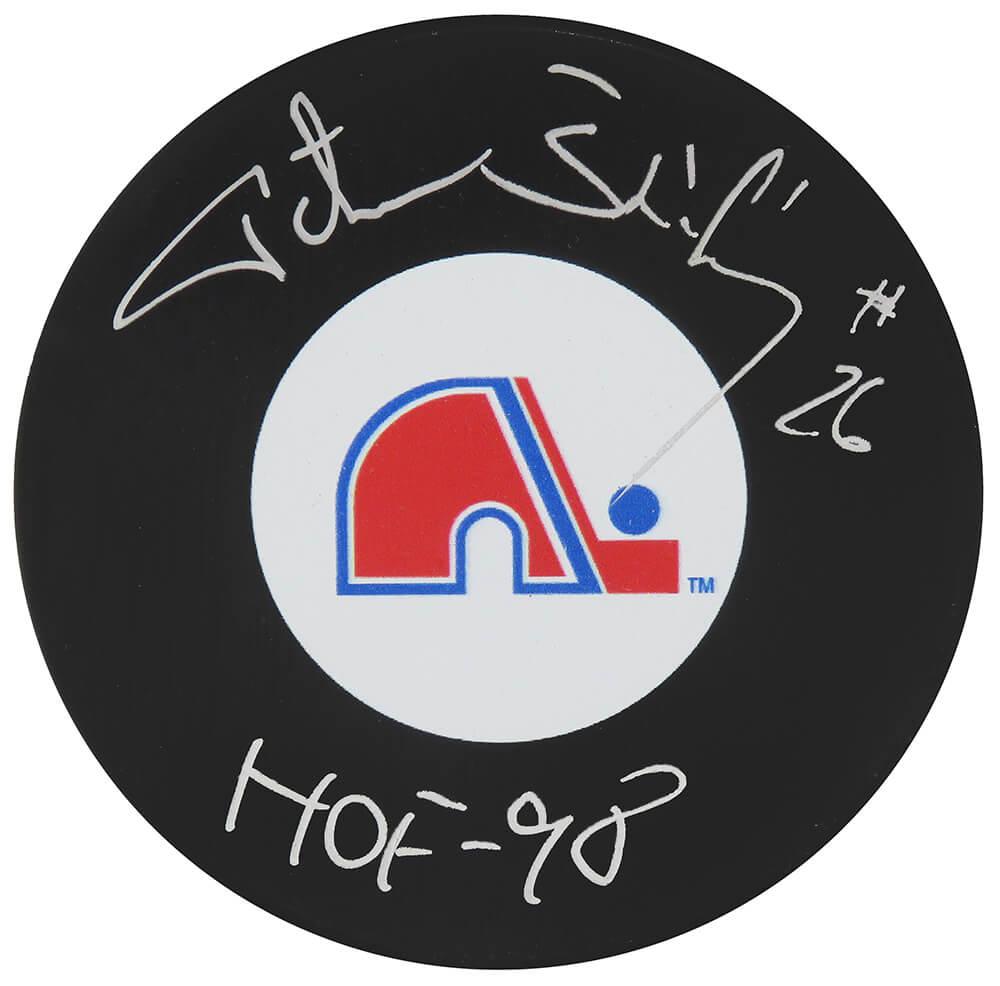 Peter Stastny Signed Nordiques Logo Hockey Puck Inscribed "HOF 98" (Schwartz) at PristineAuction.com Peter Stastny Signed Nordiques Logo Hockey Puck Inscribed "HOF 98" (Schwartz) at PristineAuction.com