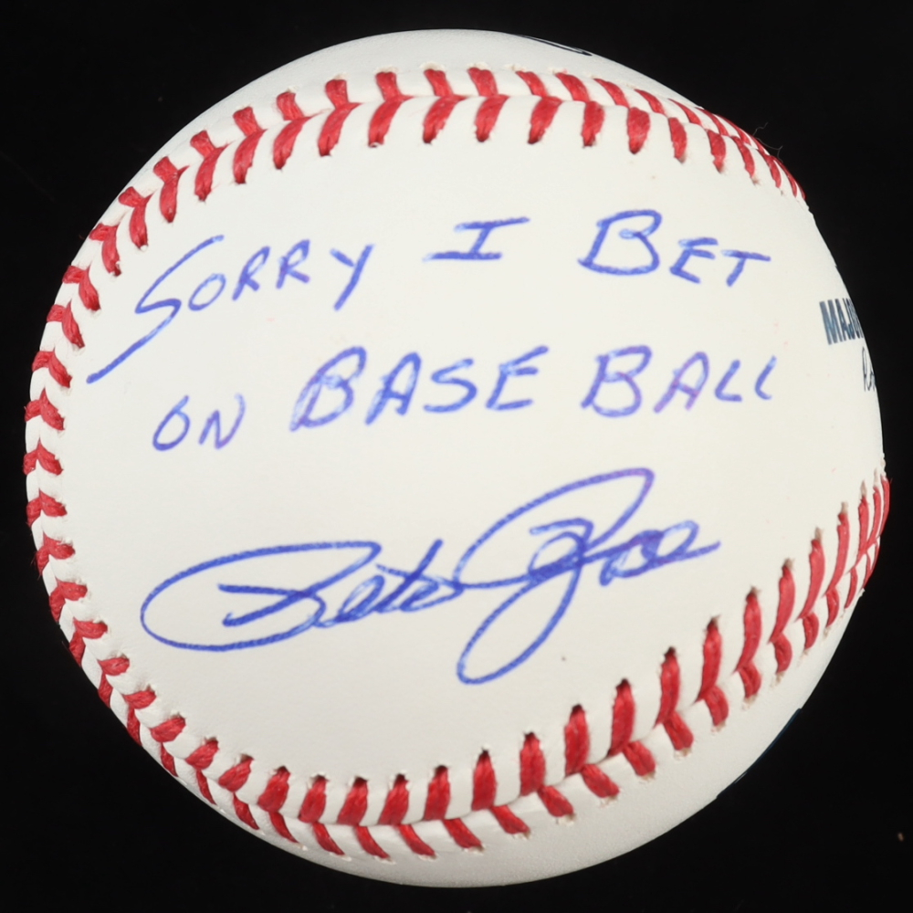 pete-rose-signed-oml-baseball-inscribed-sorry-i-bet-on-baseball-jsa
