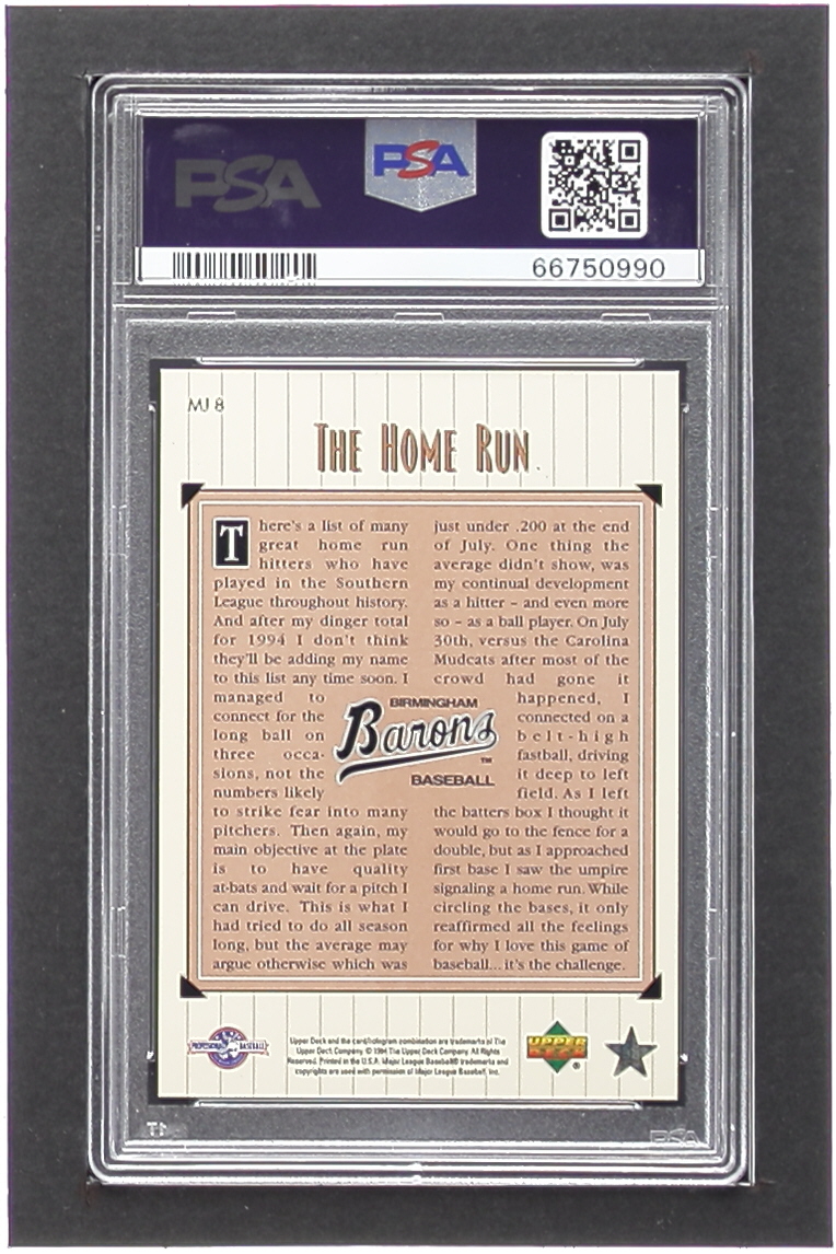 Michael Jordan 1995 Upper Deck Minors Michael Jordan Scrapbook #MJ8 (PSA 8) at PristineAuction.com Michael Jordan 1995 Upper Deck Minors Michael Jordan Scrapbook #MJ8 (PSA 8) at PristineAuction.com