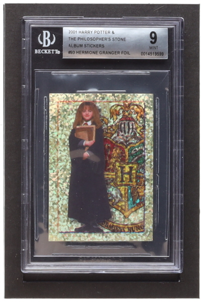 Hermione Granger 2001 Harry Potter and the Philosopher's Stone Album Stickers #93 Sticker 93 (BGS 9) at PristineAuction.com Hermione Granger 2001 Harry Potter and the Philosopher's Stone Album Stickers #93 Sticker 93 (BGS 9) at PristineAuction.com