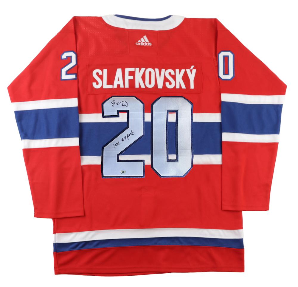 Juraj Slafkovsky Signed Canadians Adidas Jersey Inscribed "2022 #1 Pick" (Fanatics) at PristineAuction.com Juraj Slafkovsky Signed Canadians Adidas Jersey Inscribed "2022 #1 Pick" (Fanatics) at PristineAuction.com