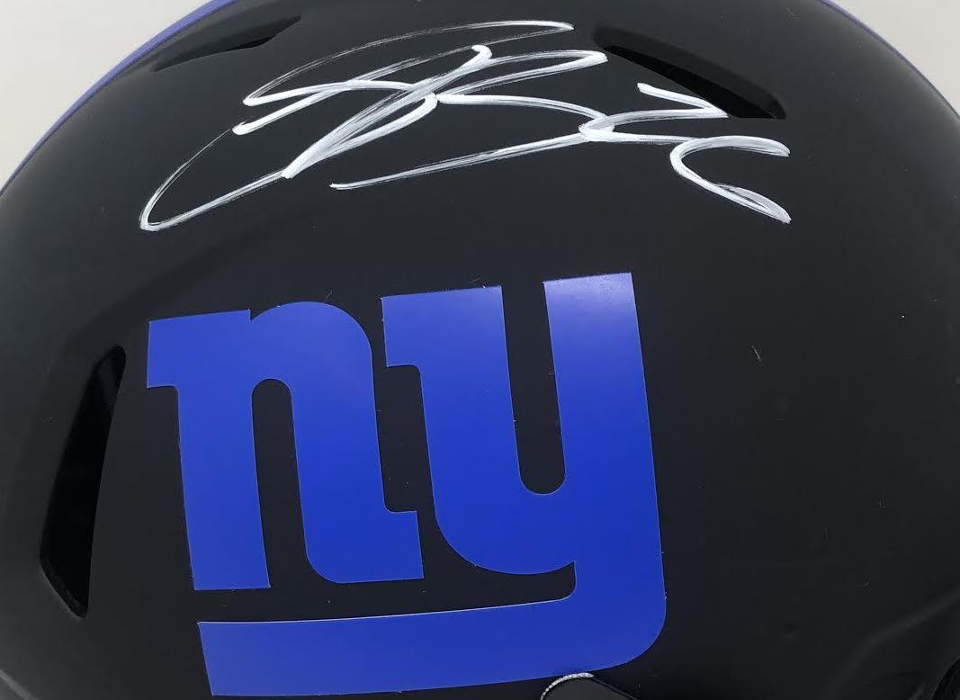 Saquon Barkley Signed Giants Full Size Eclipse Alternate Speed Helmet (Fanatics) at PristineAuction.com Saquon Barkley Signed Giants Full Size Eclipse Alternate Speed Helmet (Fanatics) at PristineAuction.com