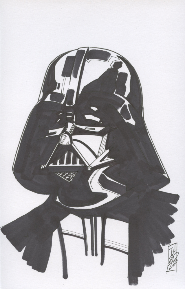 Darth Vader | Star Wars - Signed ORIGINAL Drawing by Tom Hodges (1/1 ...