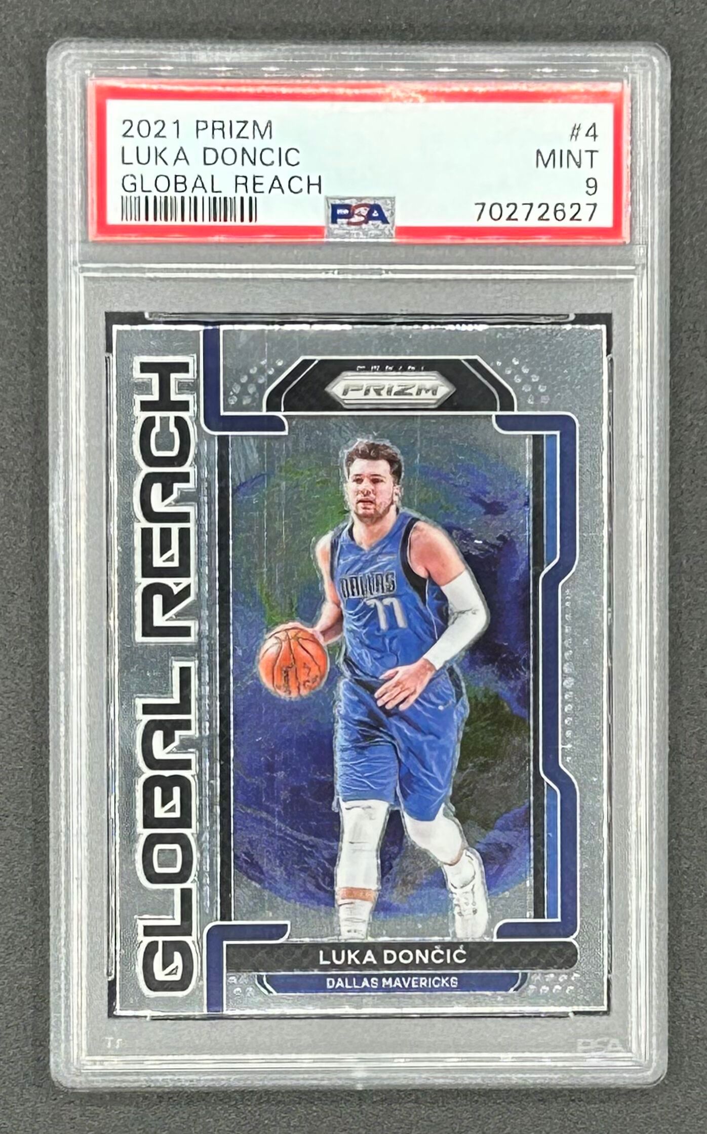 Luka Doncic 2021-22 Panini Prizm Global Reach #4 (PSA 9