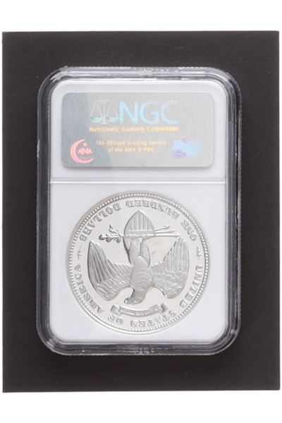 2005 Private Issue George T. Morgan Union 1876 Design $100 One Hundred Dollar Silver Coin (NGC Gem Proof) at PristineAuction.com 2005 Private Issue George T. Morgan Union 1876 Design $100 One Hundred Dollar Silver Coin (NGC Gem Proof) at PristineAuction.com
