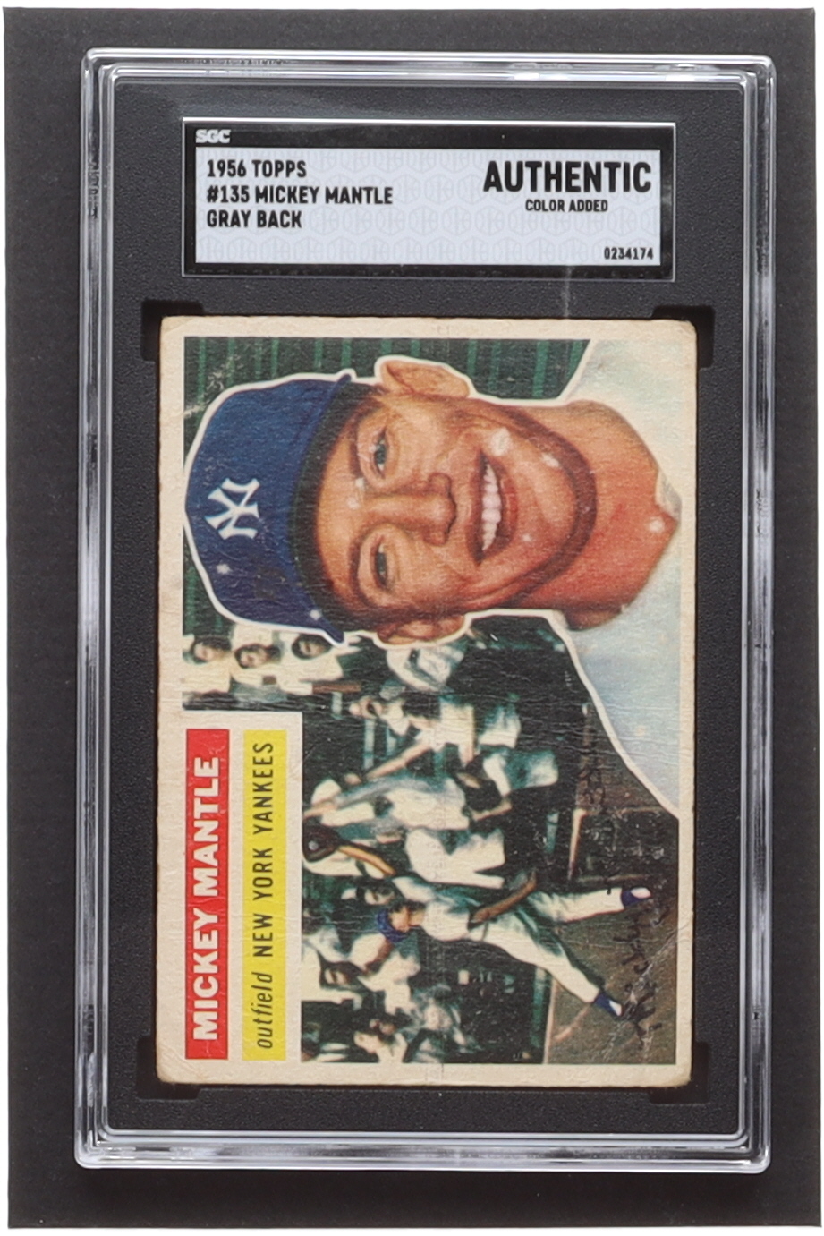 Mickey Mantle 1956 Topps #135 (SGC Authentic) at PristineAuction.com Mickey Mantle 1956 Topps #135 (SGC Authentic) at PristineAuction.com