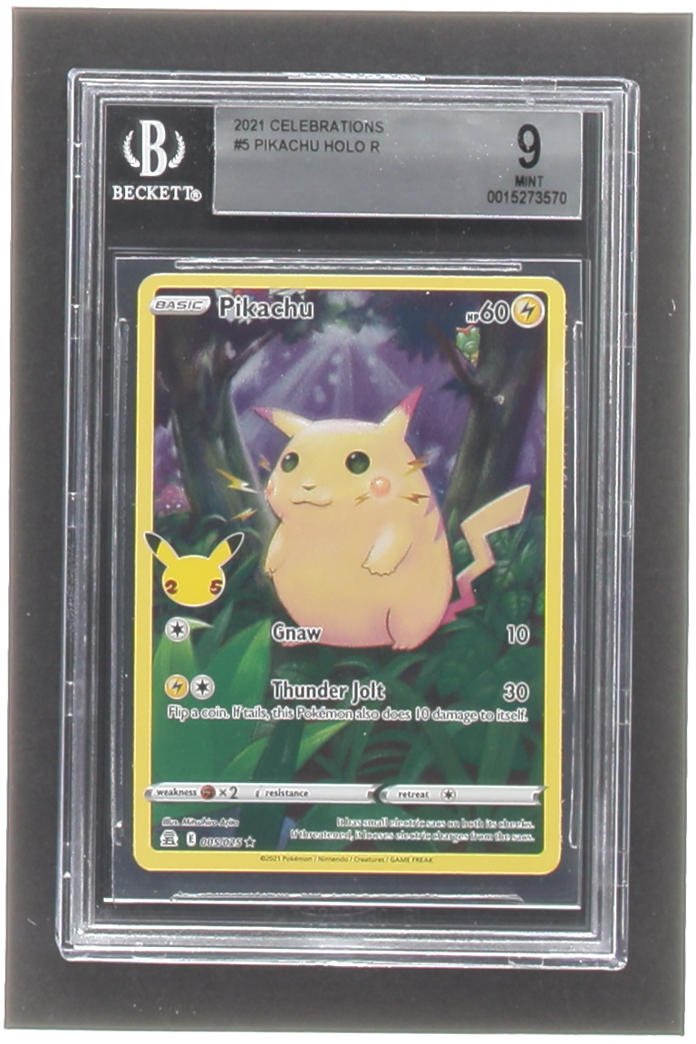 Pikachu 2021 Pokemon Celebrations #5 Holo (BGS 9) at PristineAuction.com Pikachu 2021 Pokemon Celebrations #5 Holo (BGS 9) at PristineAuction.com