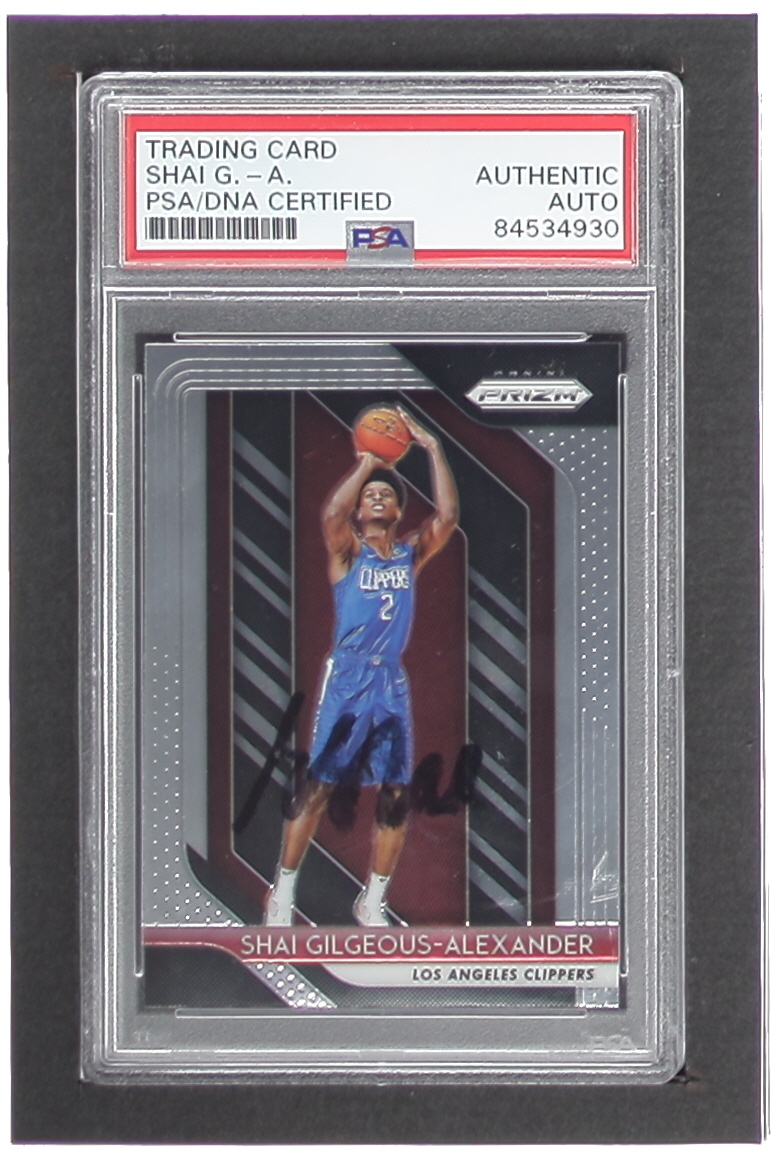 Shai Gilgeous-Alexander Signed 2018-19 Panini Prizm #184 RC (PSA) at PristineAuction.com Shai Gilgeous-Alexander Signed 2018-19 Panini Prizm #184 RC (PSA) at PristineAuction.com