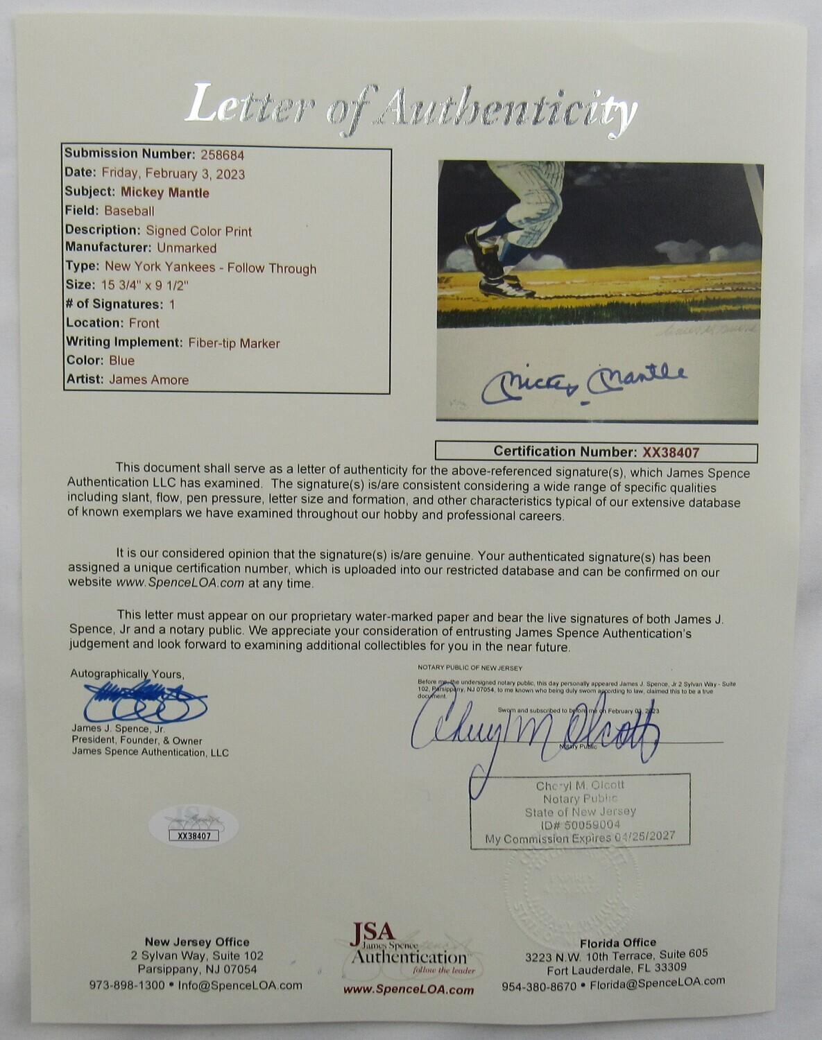 Mickey Mantle Signed Yankees Custom Framed Photo (JSA) at PristineAuction.com Mickey Mantle Signed Yankees Custom Framed Photo (JSA) at PristineAuction.com